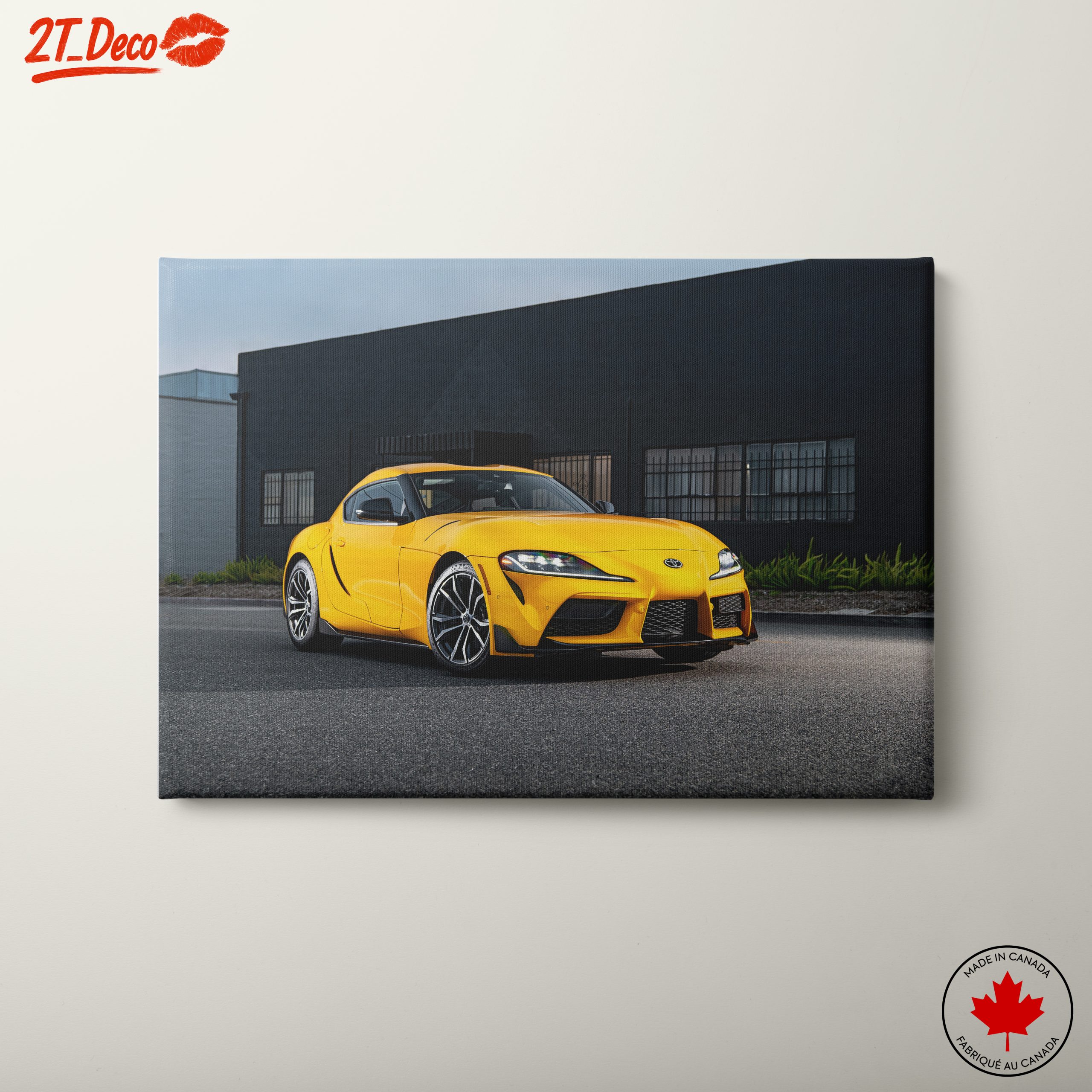 Dynamic Yellow Sports Car on Urban Street