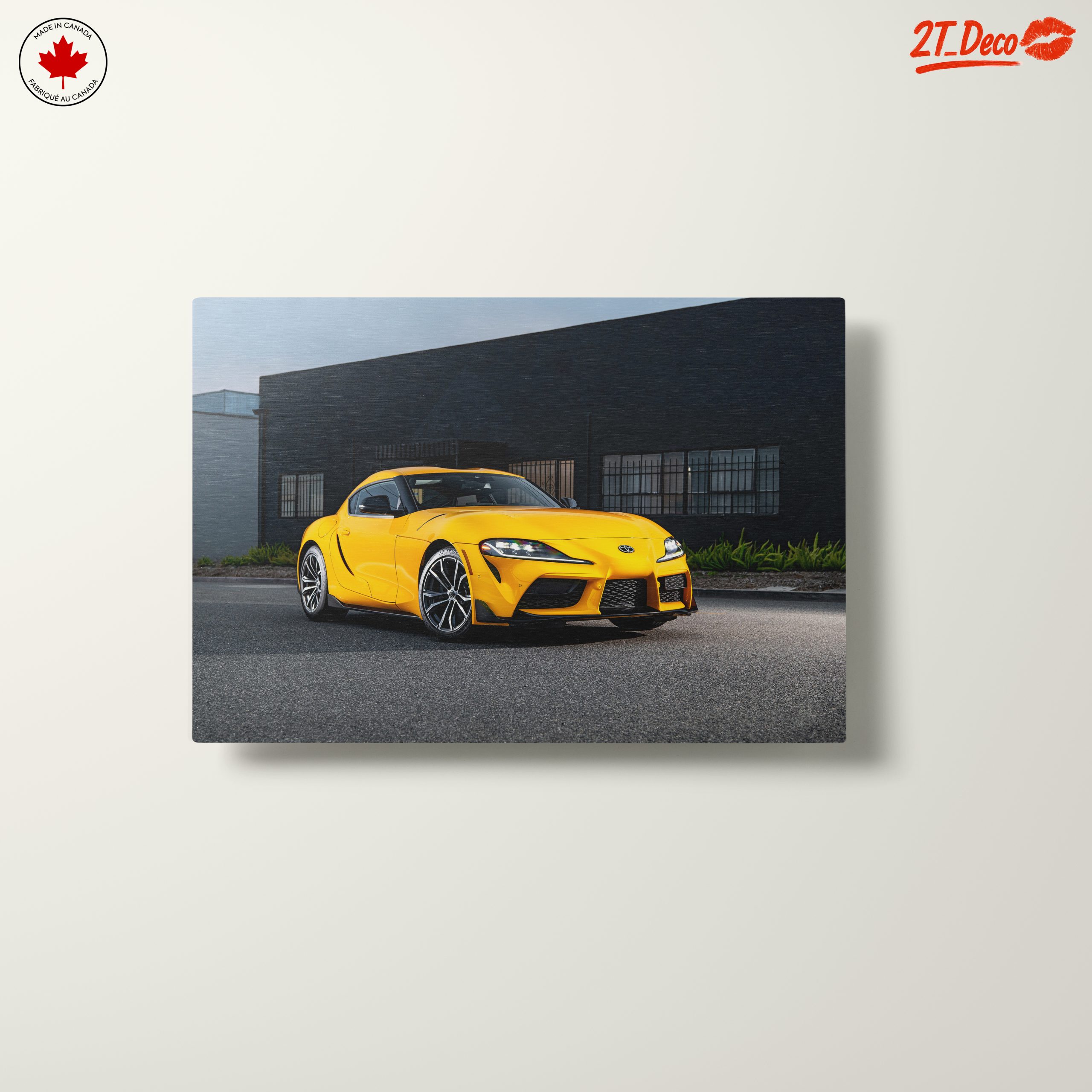 Dynamic Yellow Sports Car on Urban Street - Image 10