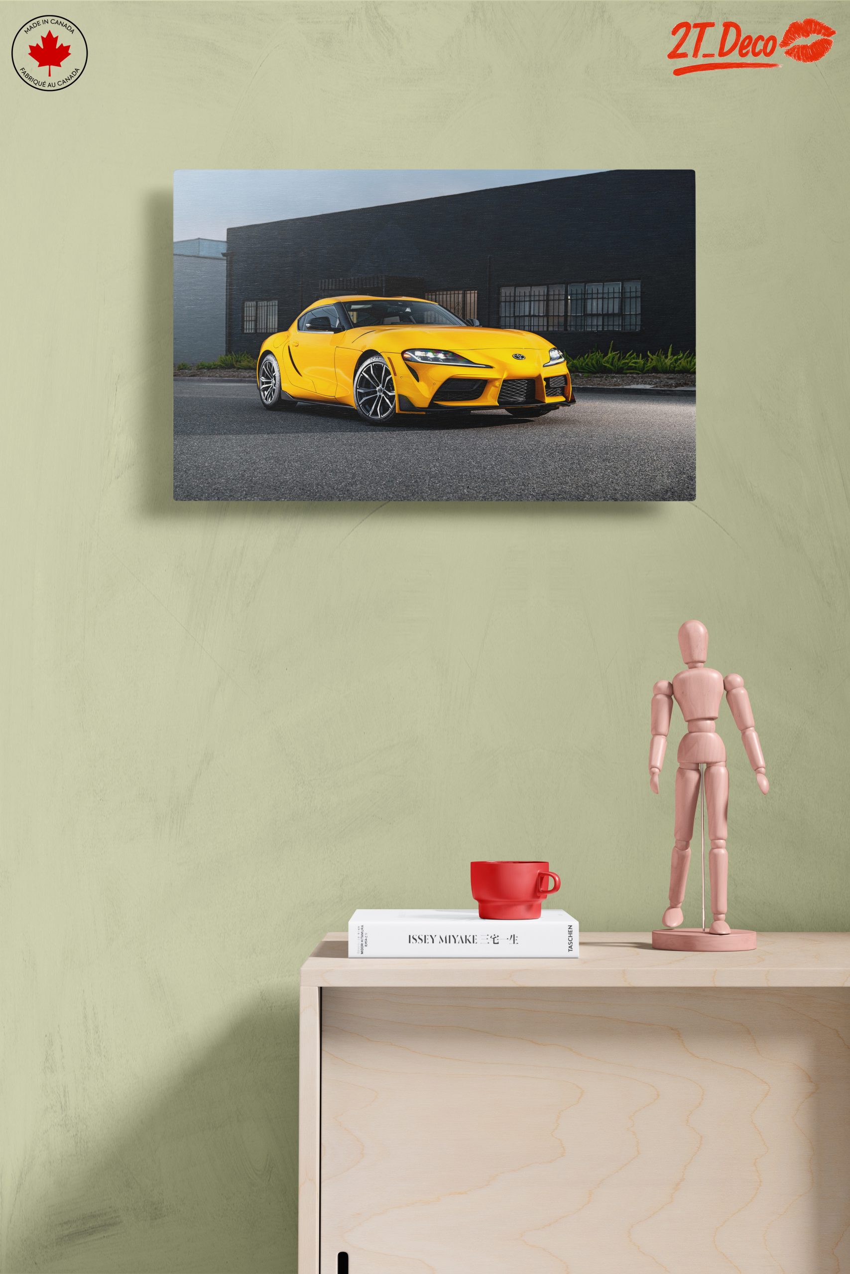 Dynamic Yellow Sports Car on Urban Street - Image 14