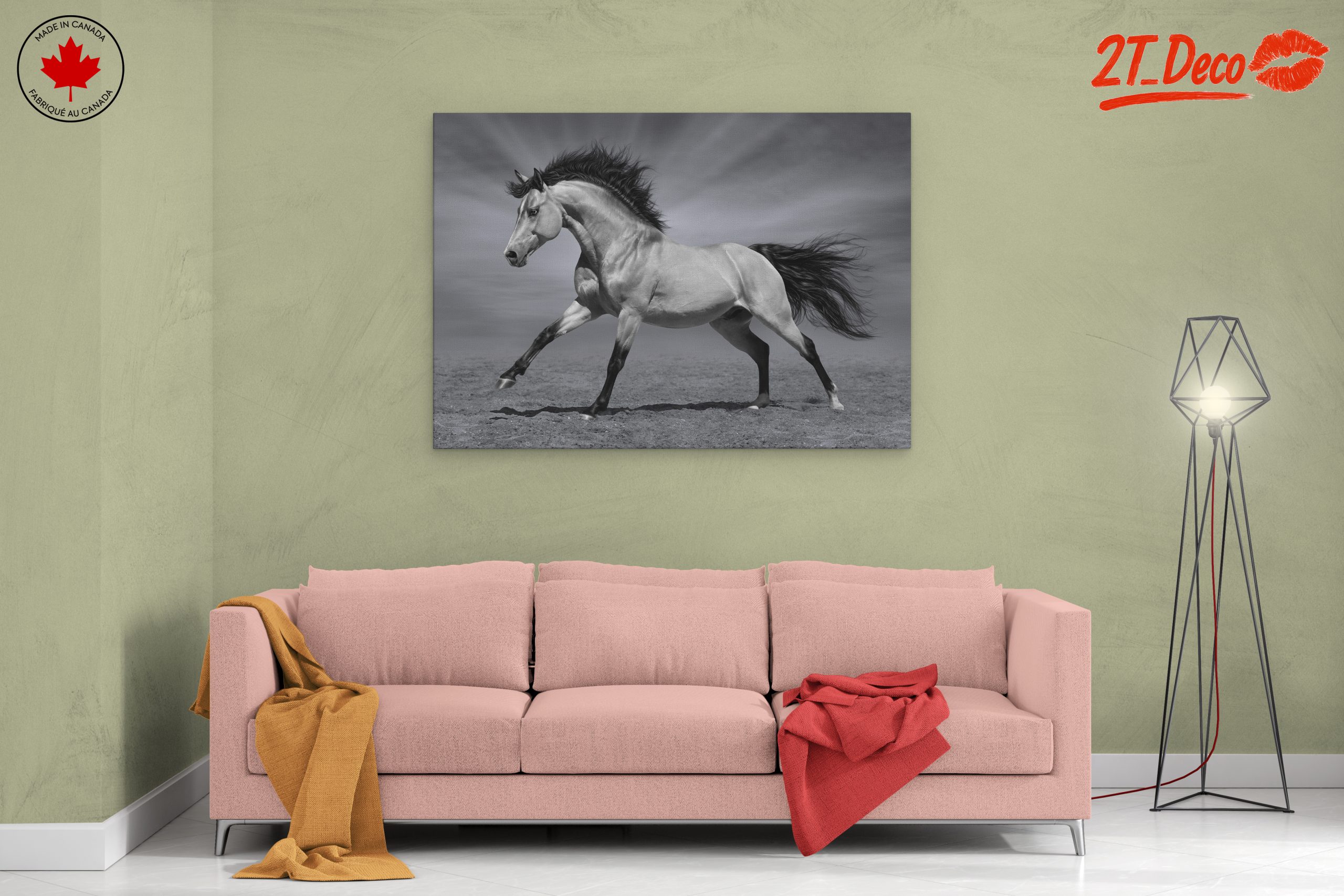 Elegant Galloping Horse Wall Art - Image 2