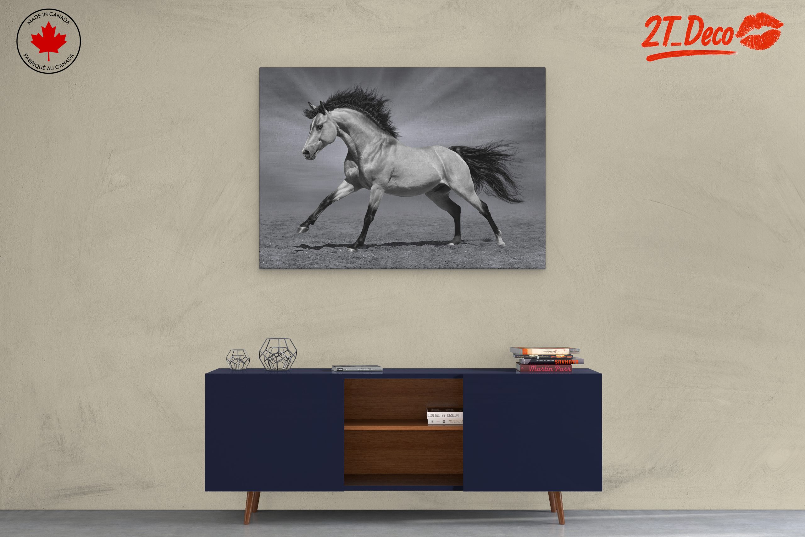 Elegant Galloping Horse Wall Art - Image 3