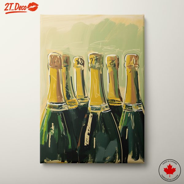 Stylized Champagne Bottles Artwork
