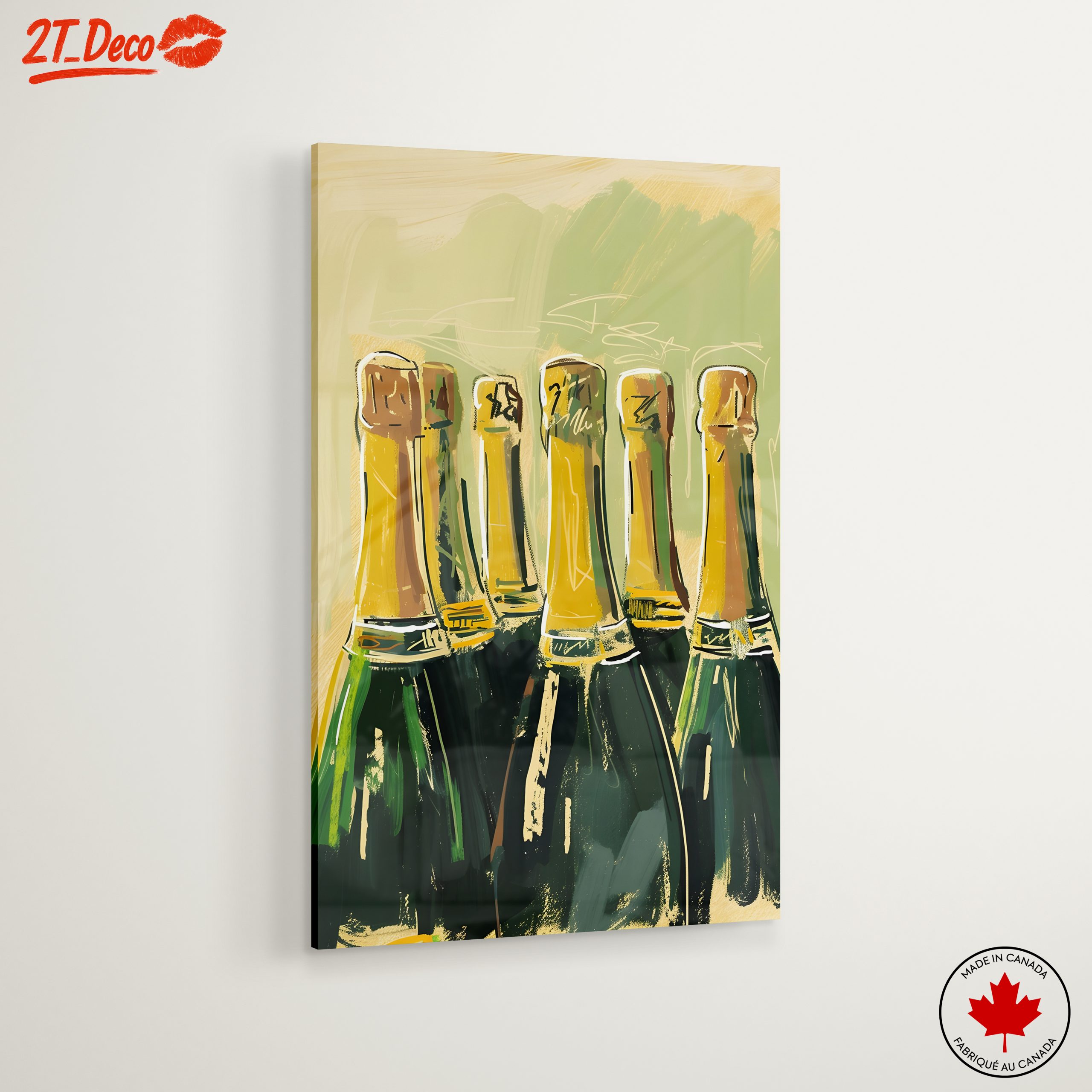 Stylized Champagne Bottles Artwork - Image 6