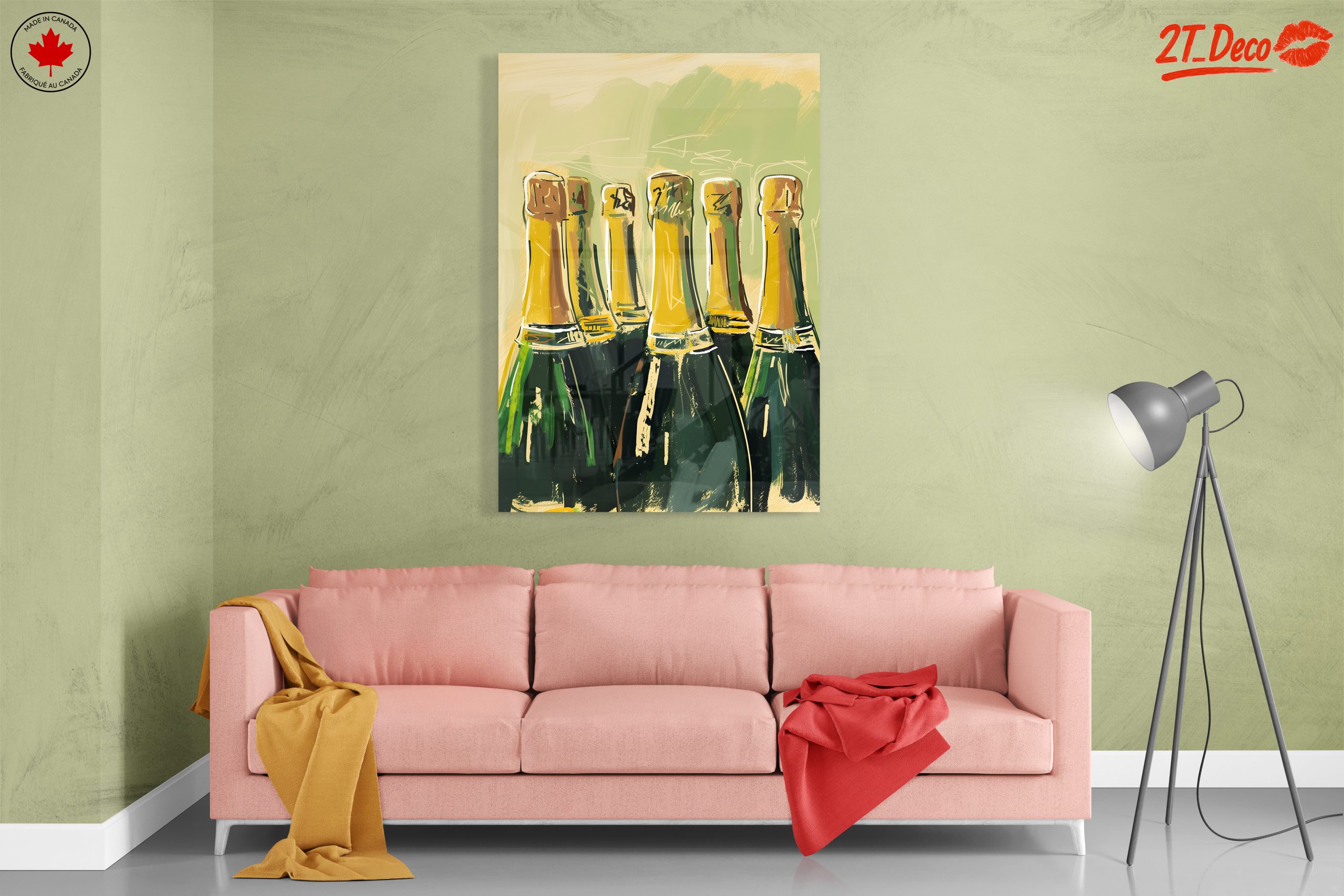 Stylized Champagne Bottles Artwork - Image 7