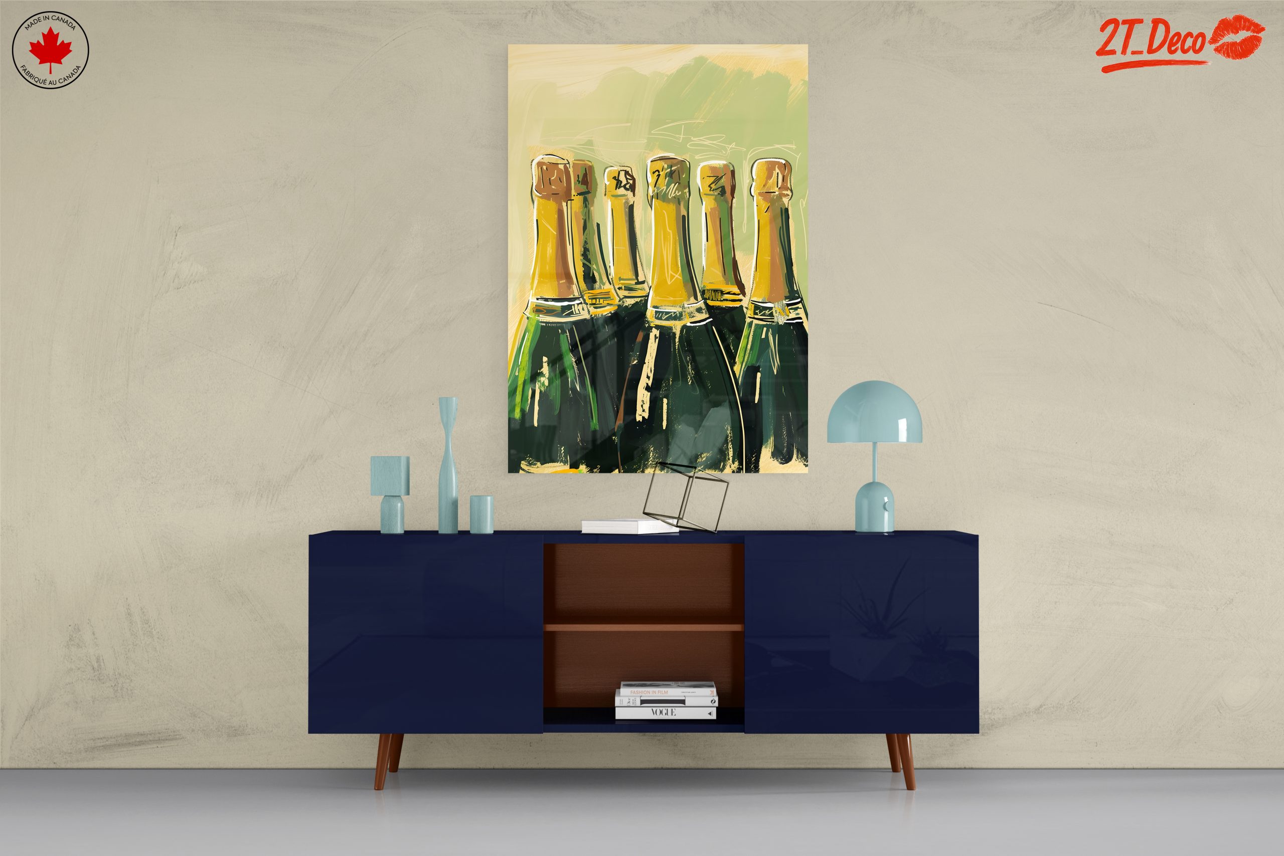 Stylized Champagne Bottles Artwork - Image 8