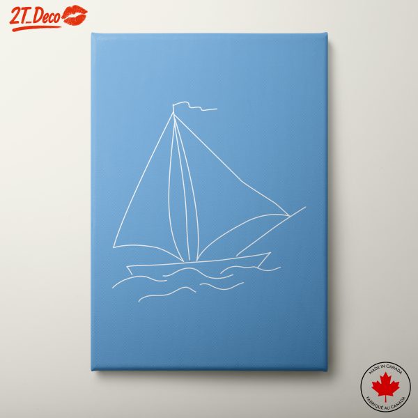 Minimalist Line Drawing of a Sailboat