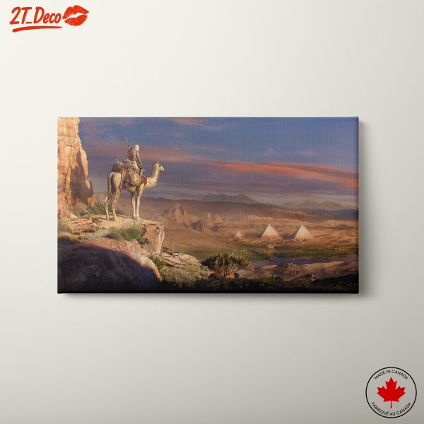 Desert Landscapes with Pyramids and Camel