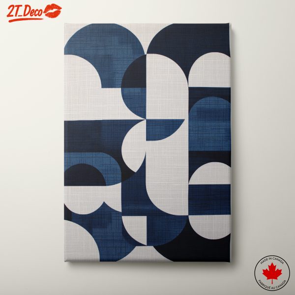 Geometric Abstract Shapes in Blue and White