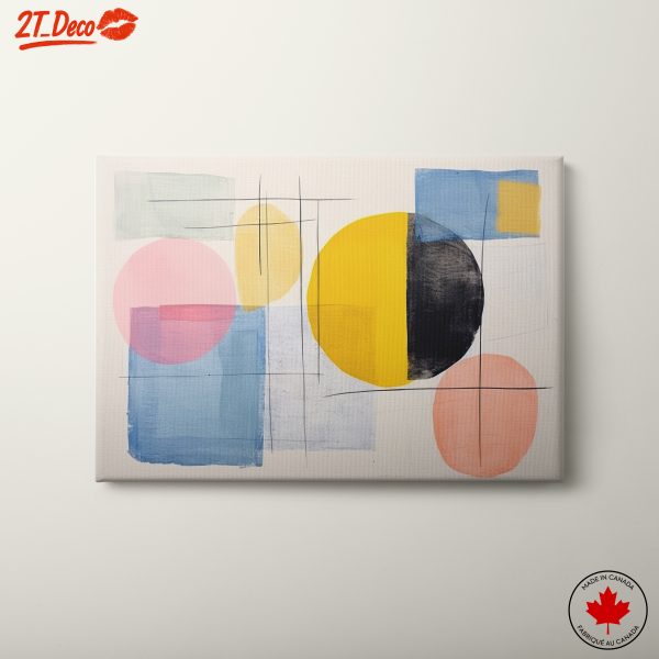 Contemporary Abstract Art With Circles and Squares