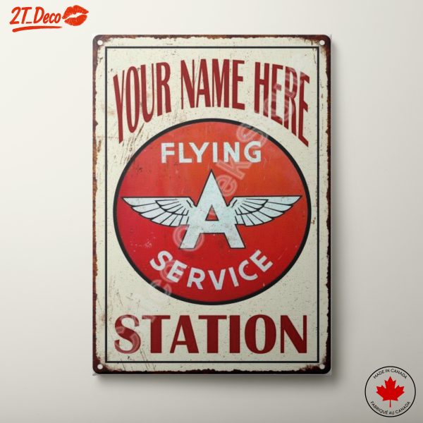 Vintage Flying Service Station Sign