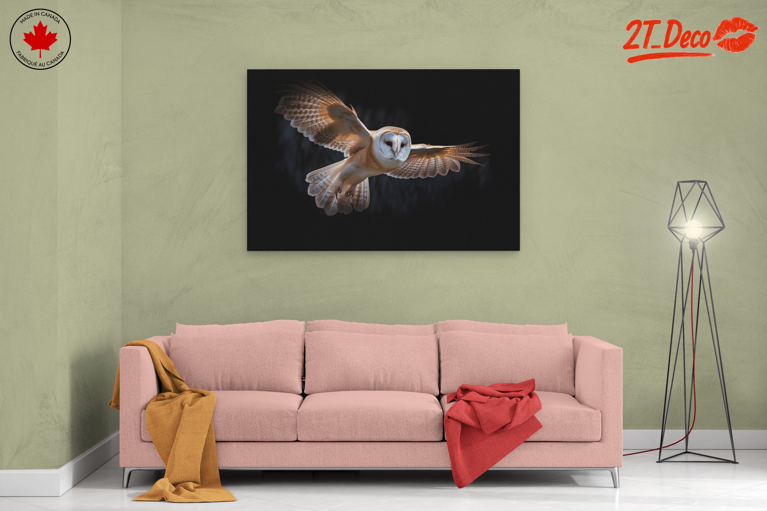 Stunning Owl in Flight Wall Art - Image 2