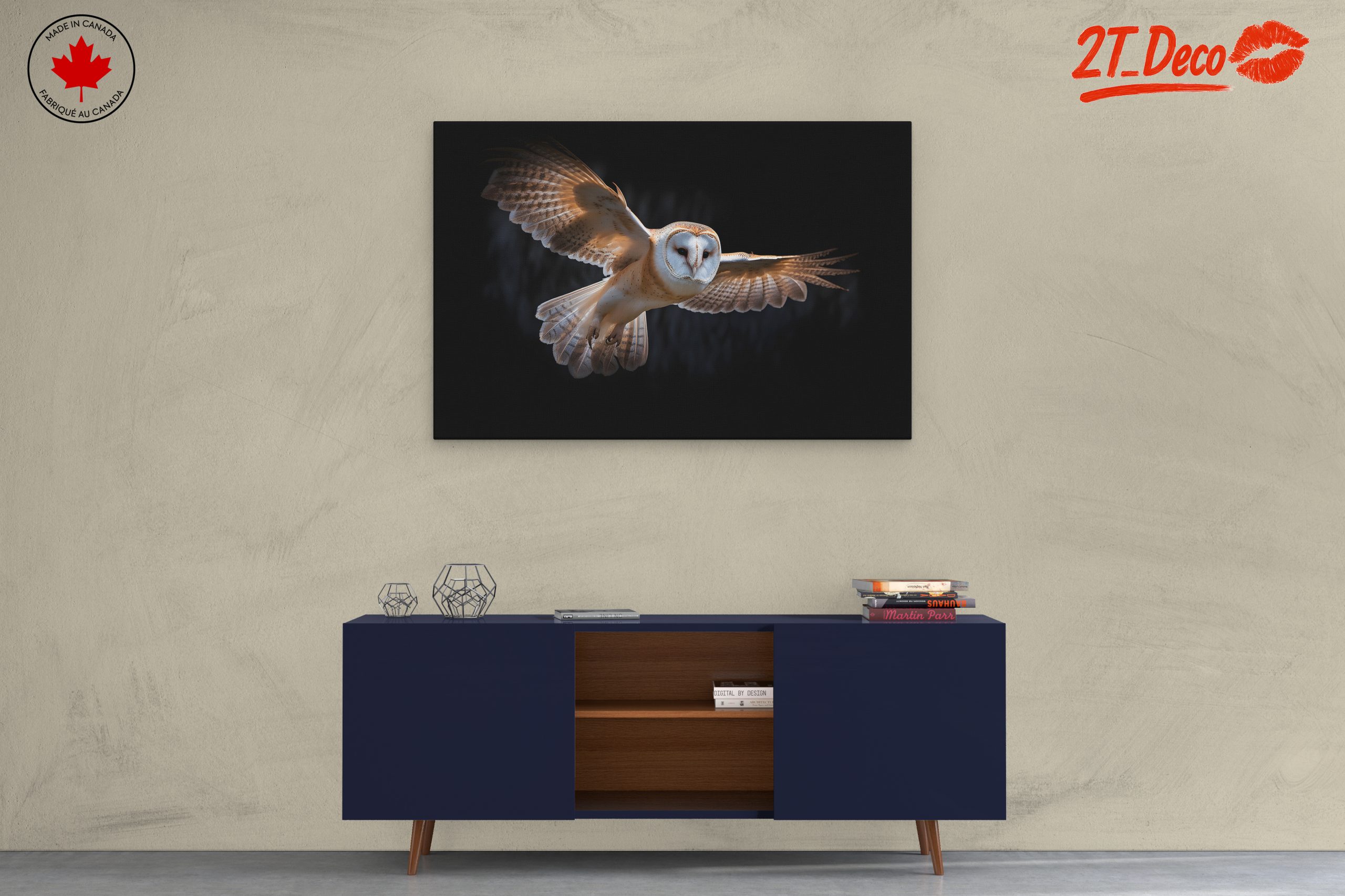 Stunning Owl in Flight Wall Art - Image 3