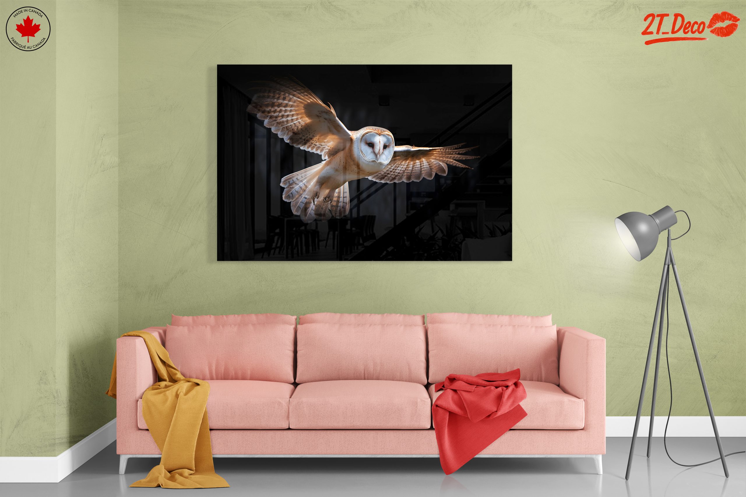 Stunning Owl in Flight Wall Art - Image 7