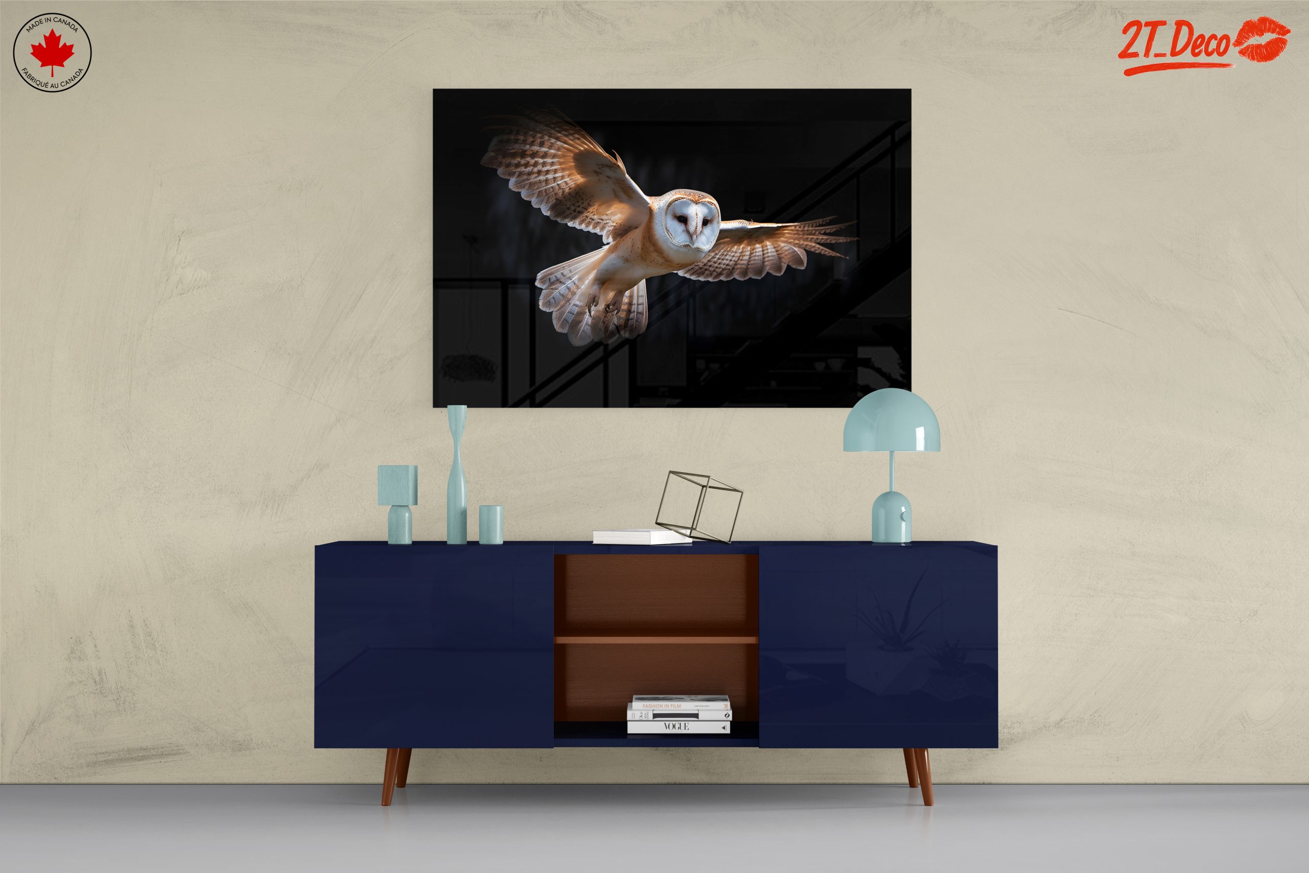 Stunning Owl in Flight Wall Art - Image 8