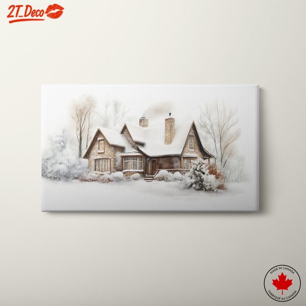 Charming Winter Cottage in Snowy Landscape
