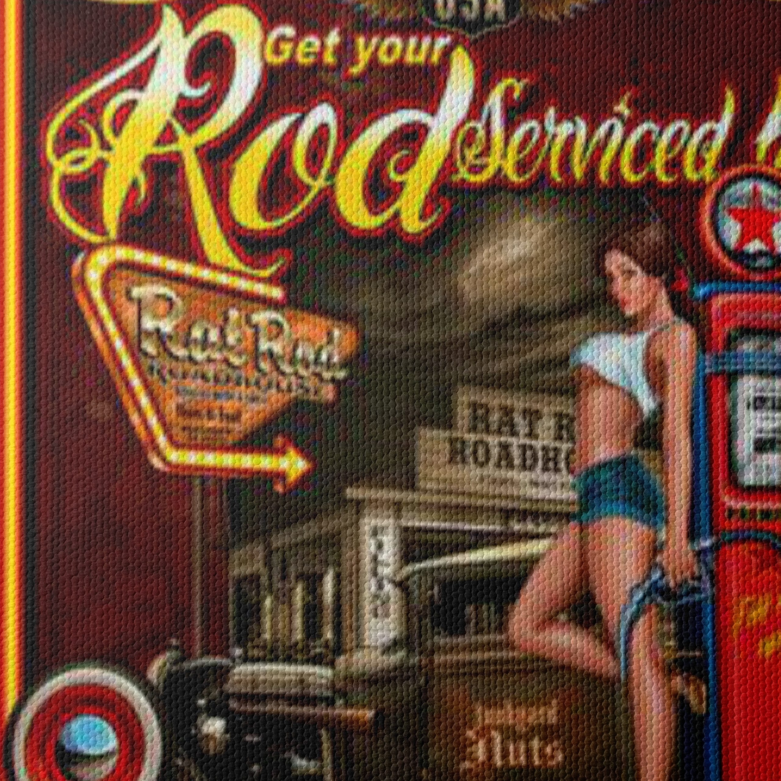 Vintage Road Service Art with Classic Car - Image 4