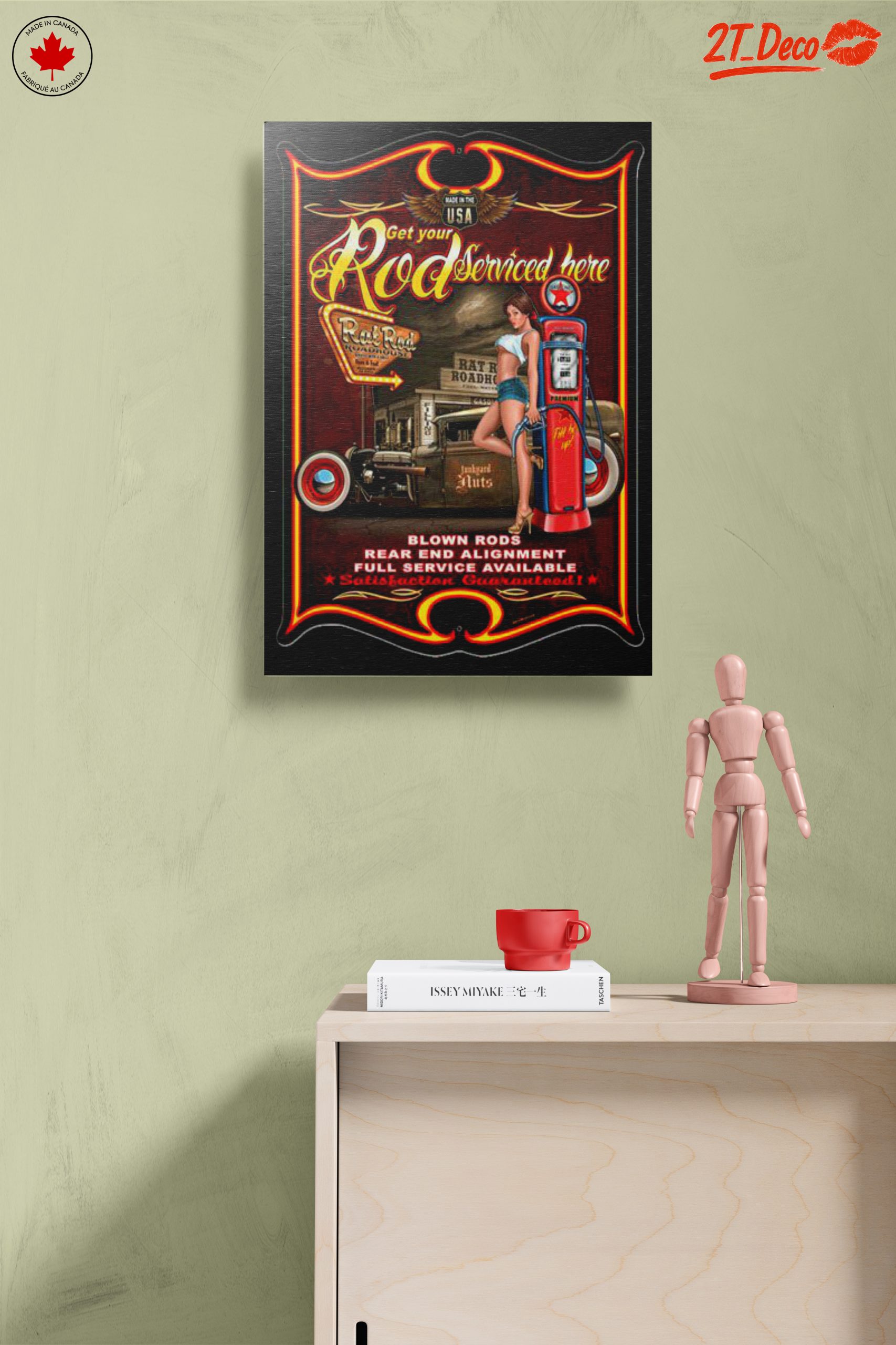 Vintage Road Service Art with Classic Car - Image 14