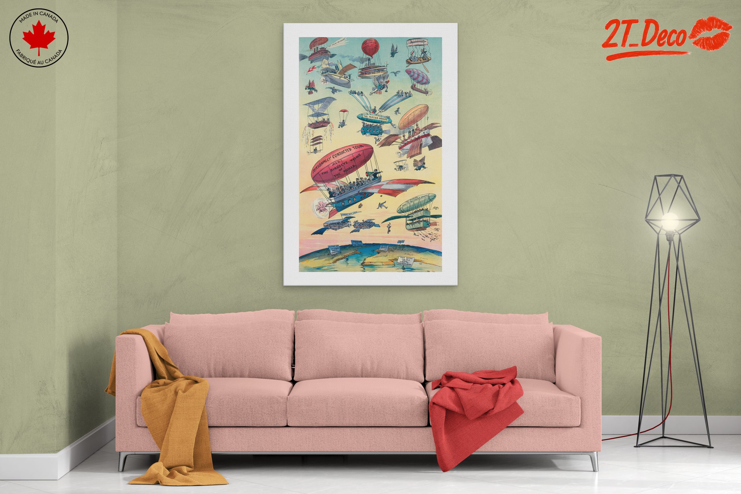 Whimsical Vintage Flight Illustrations - Image 2