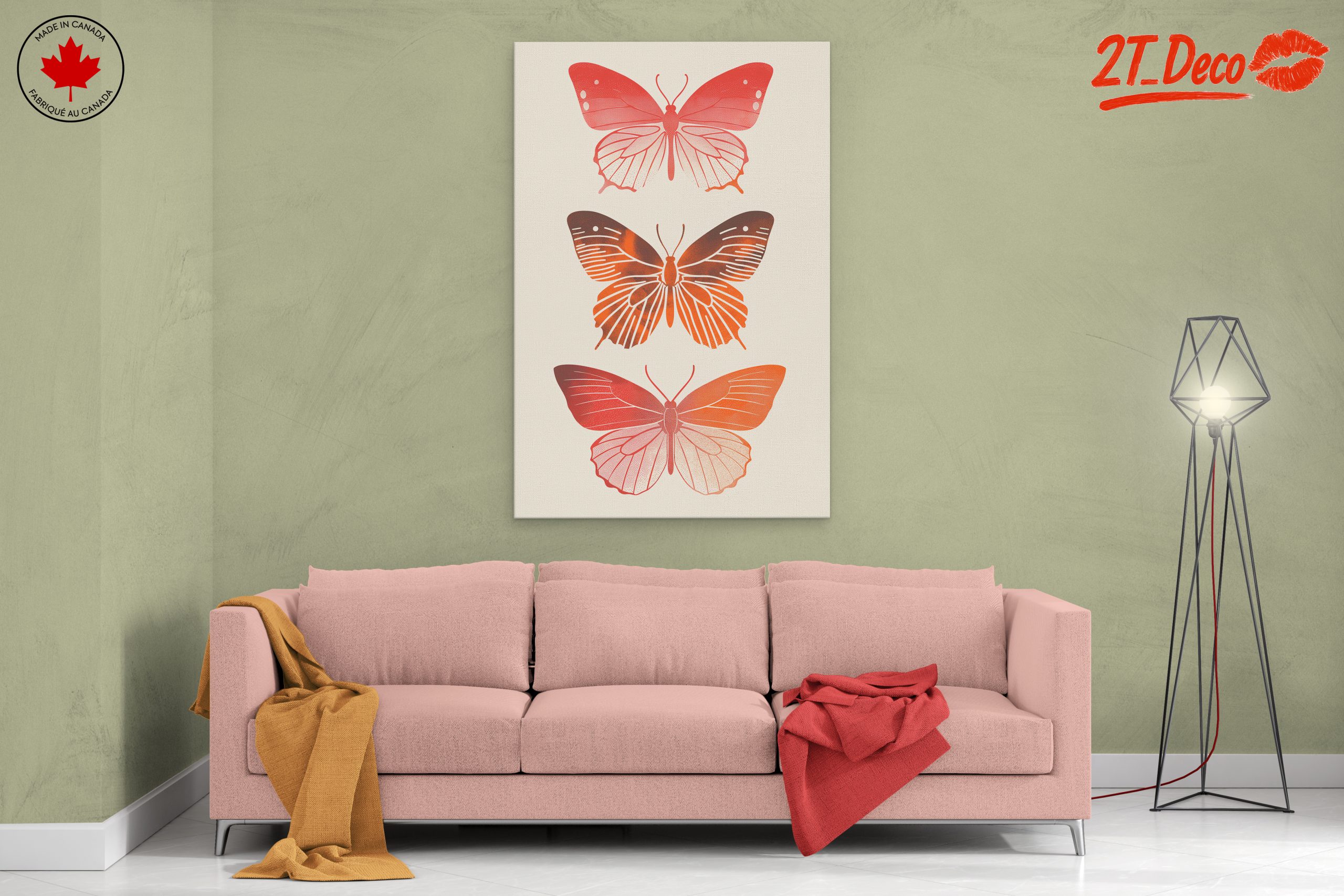 Stylized Butterfly Art with Warm Tones - Image 2