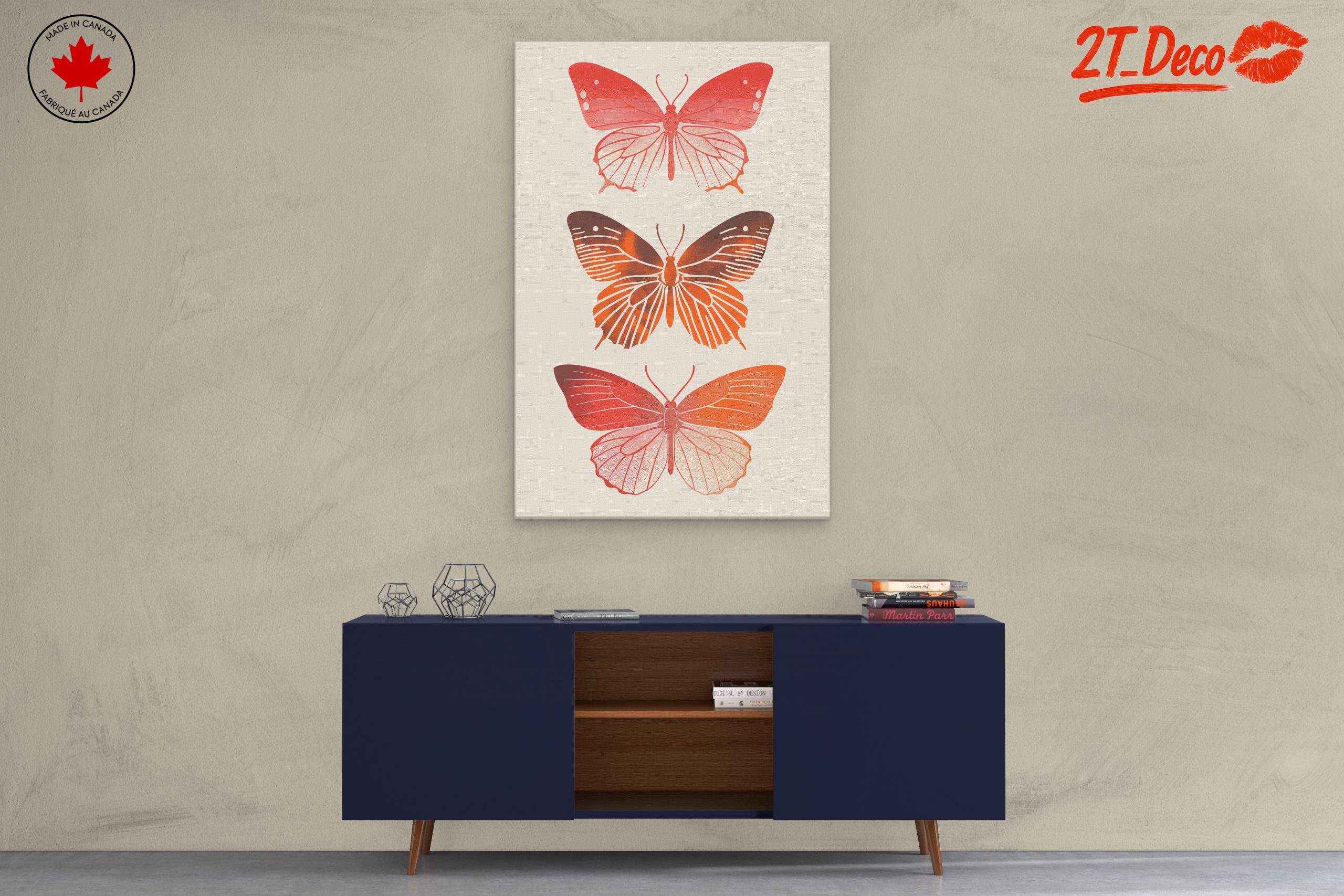 Stylized Butterfly Art with Warm Tones - Image 3
