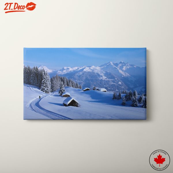 Breathtaking Winter Landscape with Snow-Capped Mountains