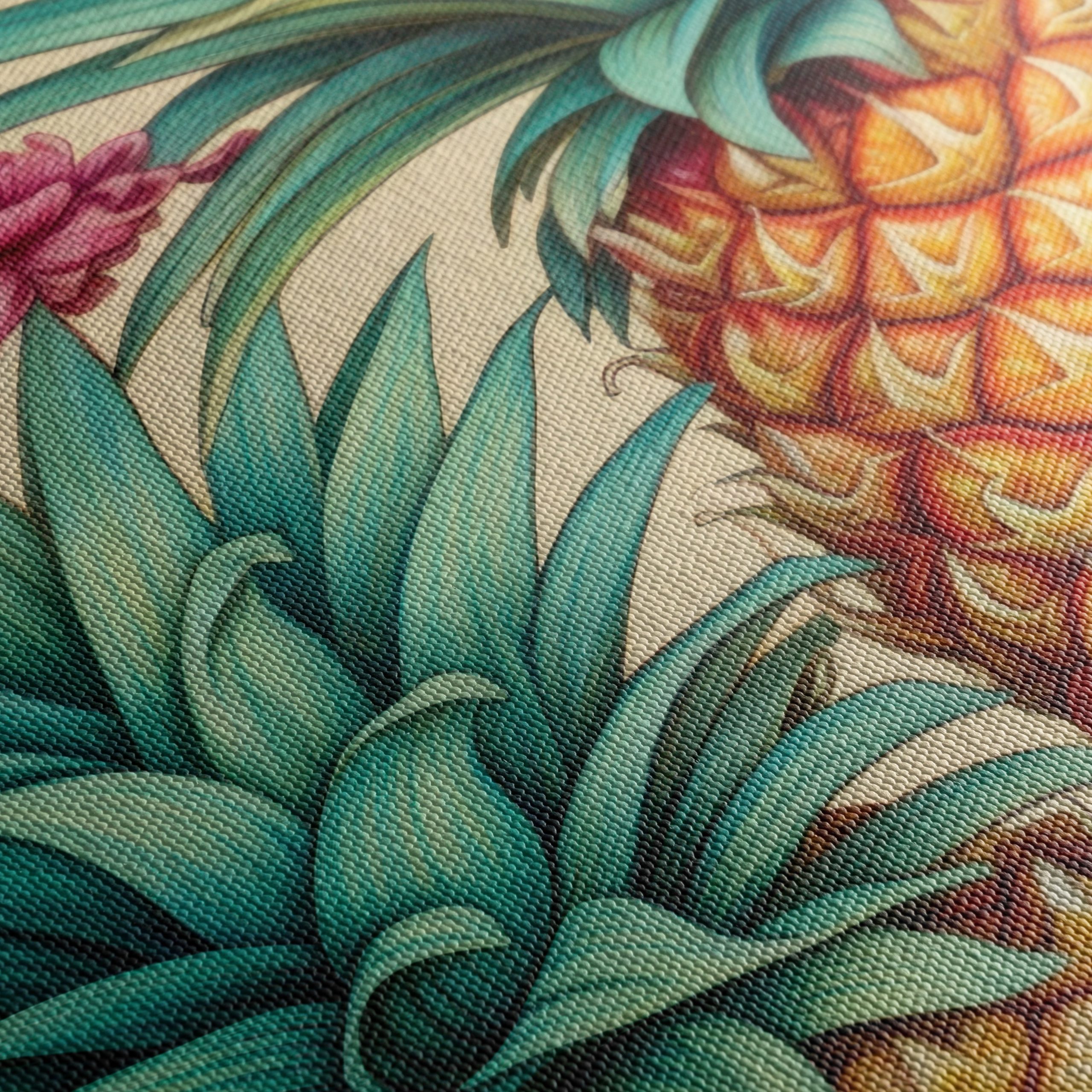 Vibrant Pineapple and Floral Wall Art - Image 5