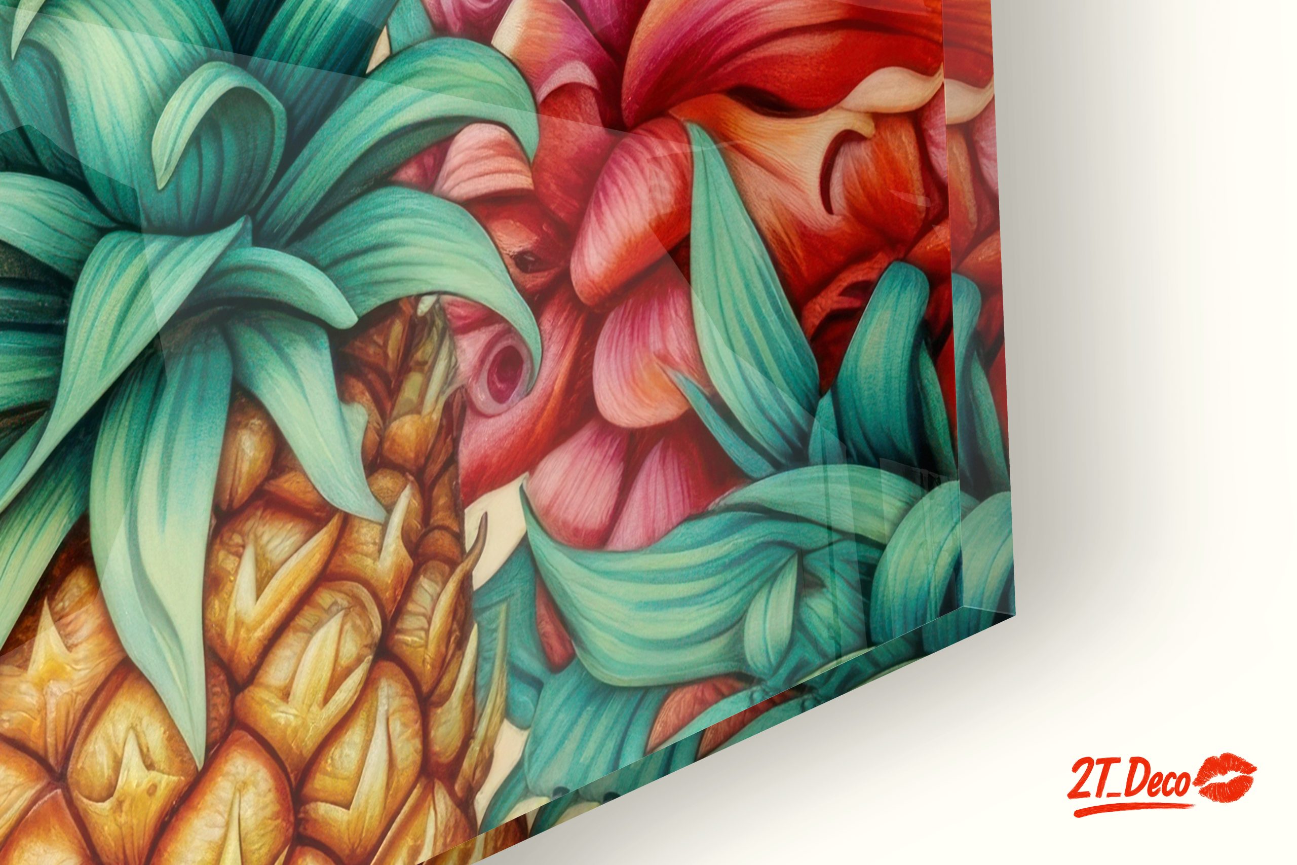 Vibrant Pineapple and Floral Wall Art - Image 9