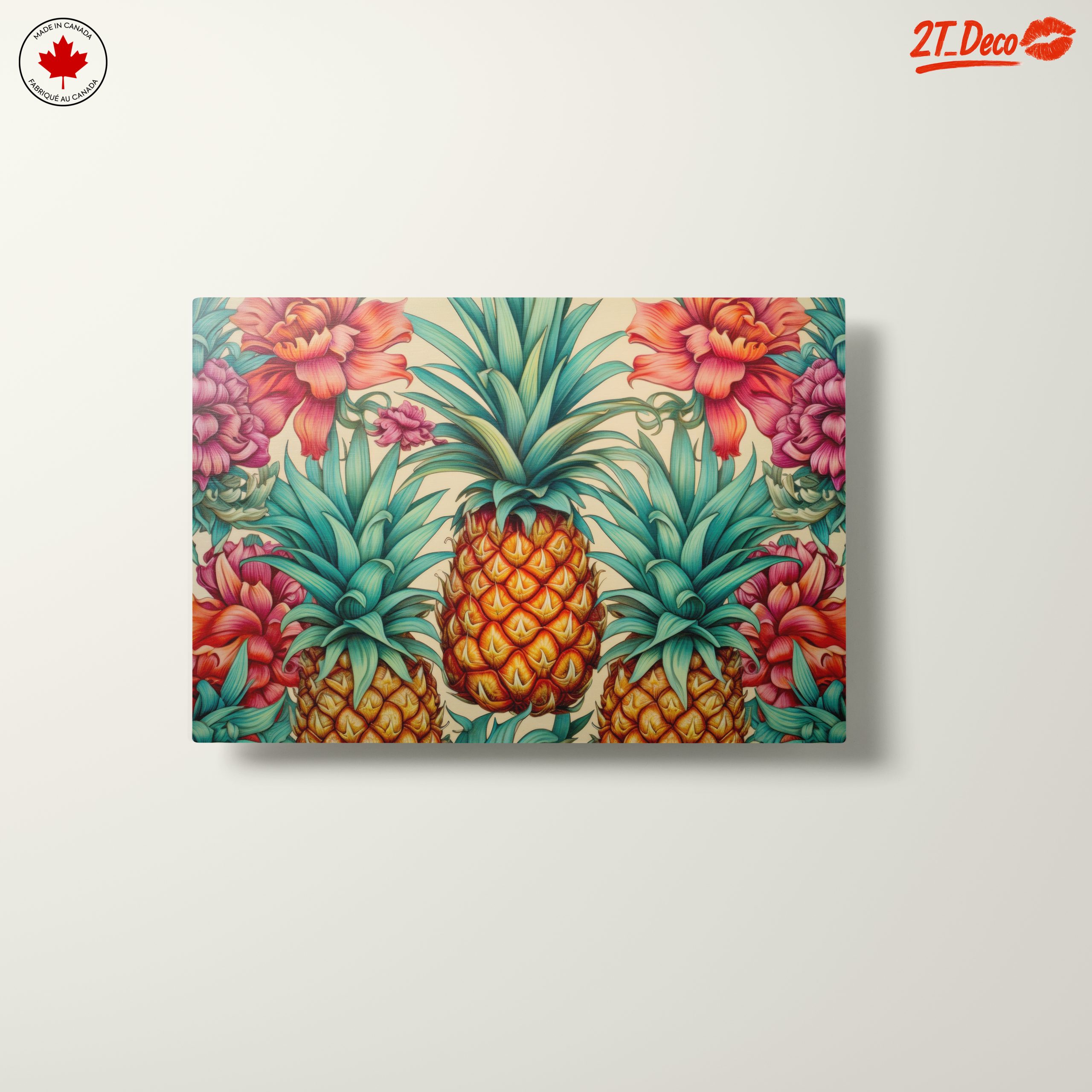 Vibrant Pineapple and Floral Wall Art - Image 10