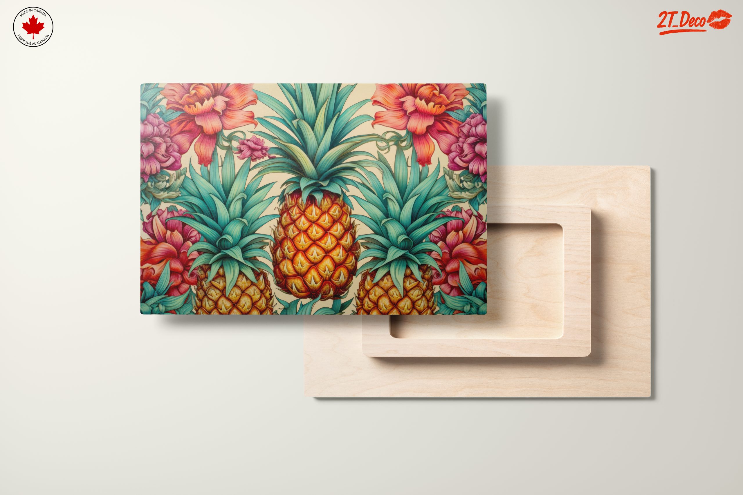Vibrant Pineapple and Floral Wall Art - Image 11