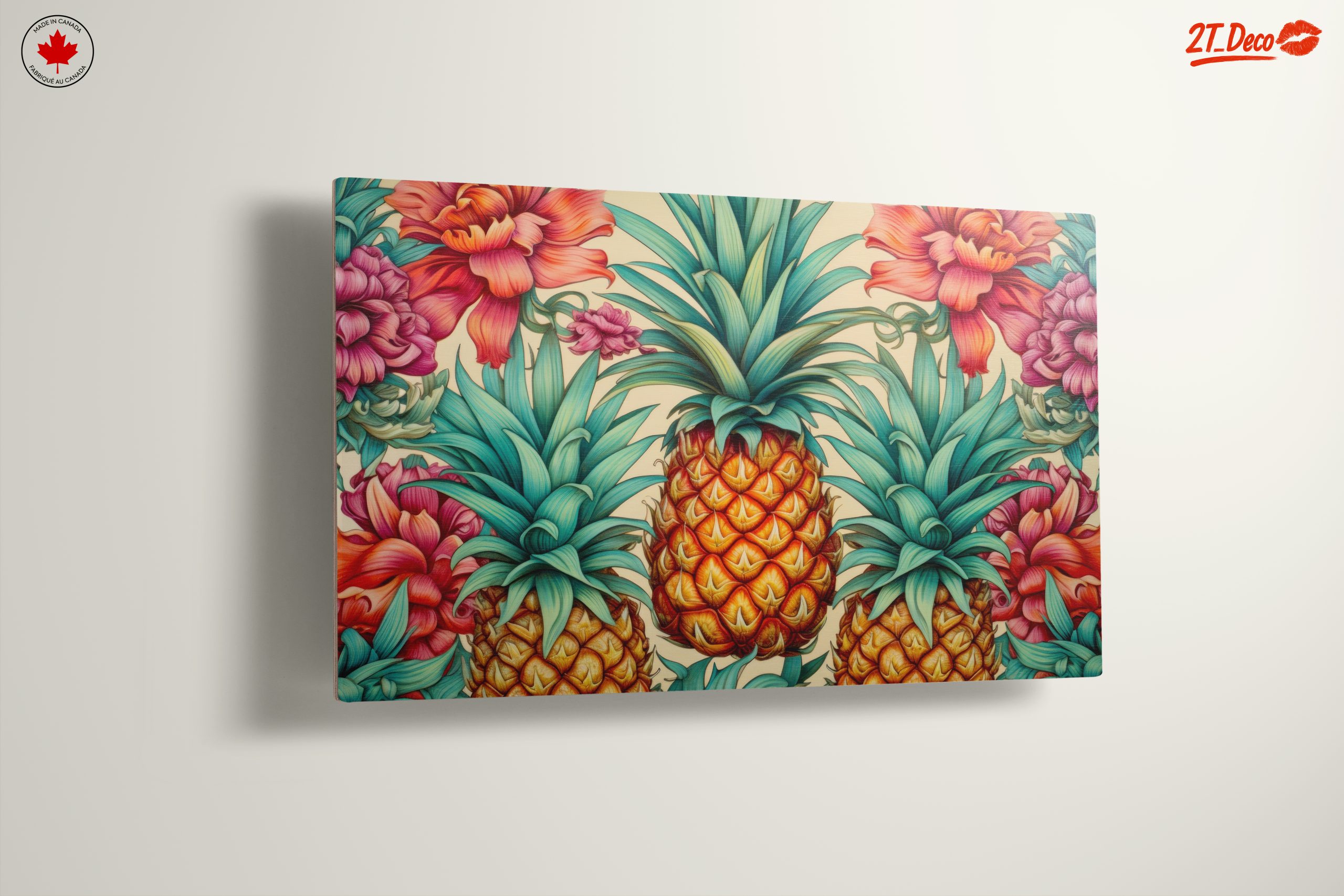 Vibrant Pineapple and Floral Wall Art - Image 13