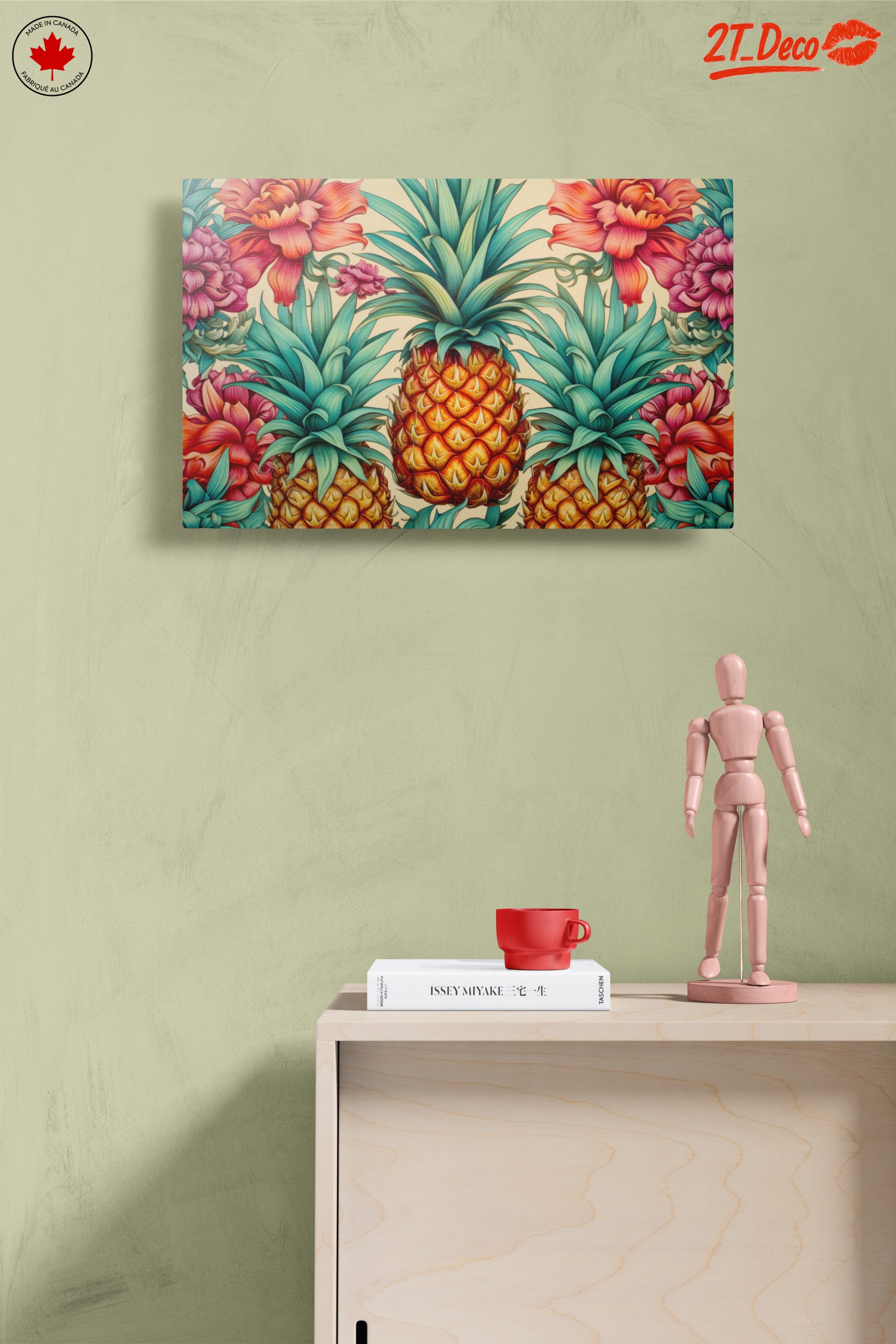 Vibrant Pineapple and Floral Wall Art - Image 14