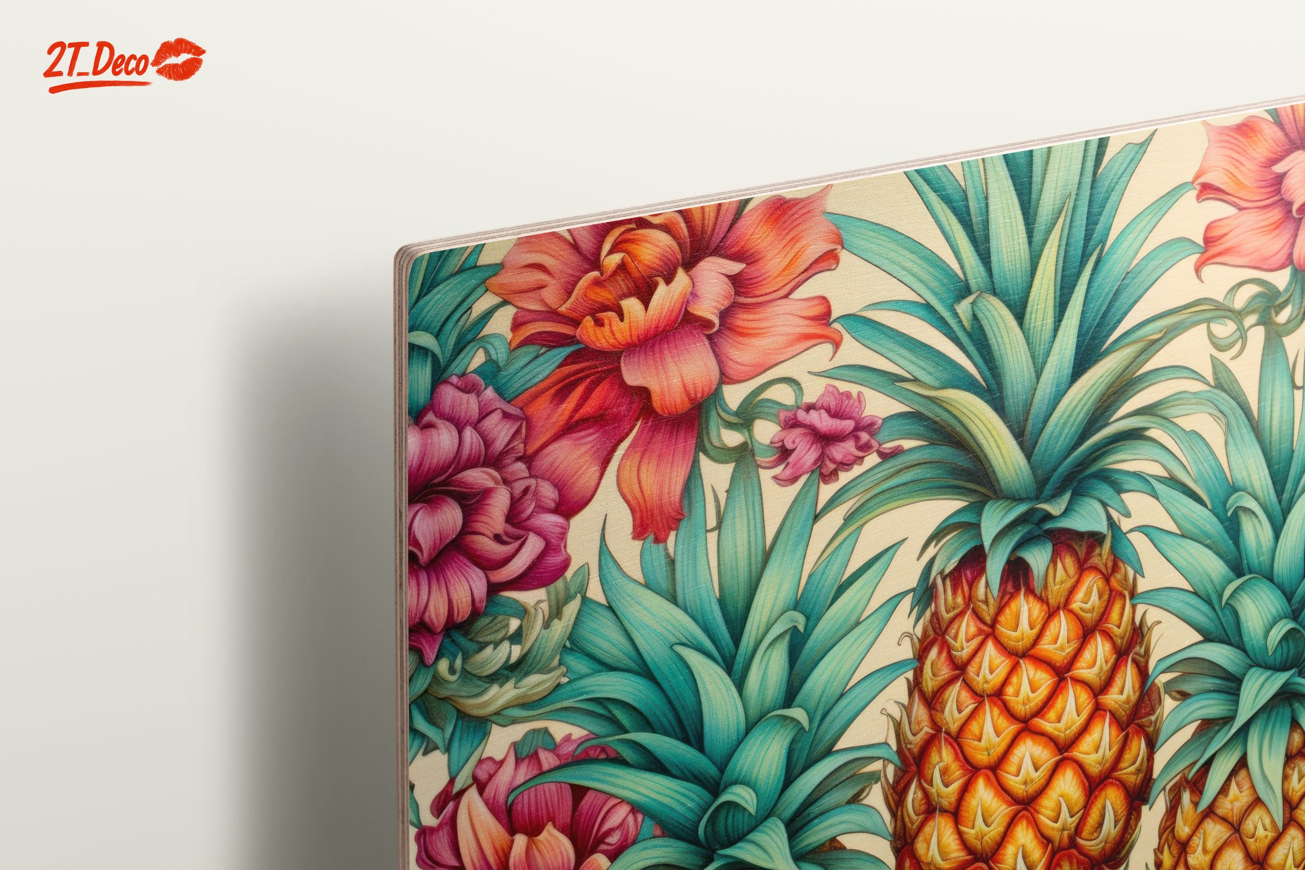 Vibrant Pineapple and Floral Wall Art - Image 15