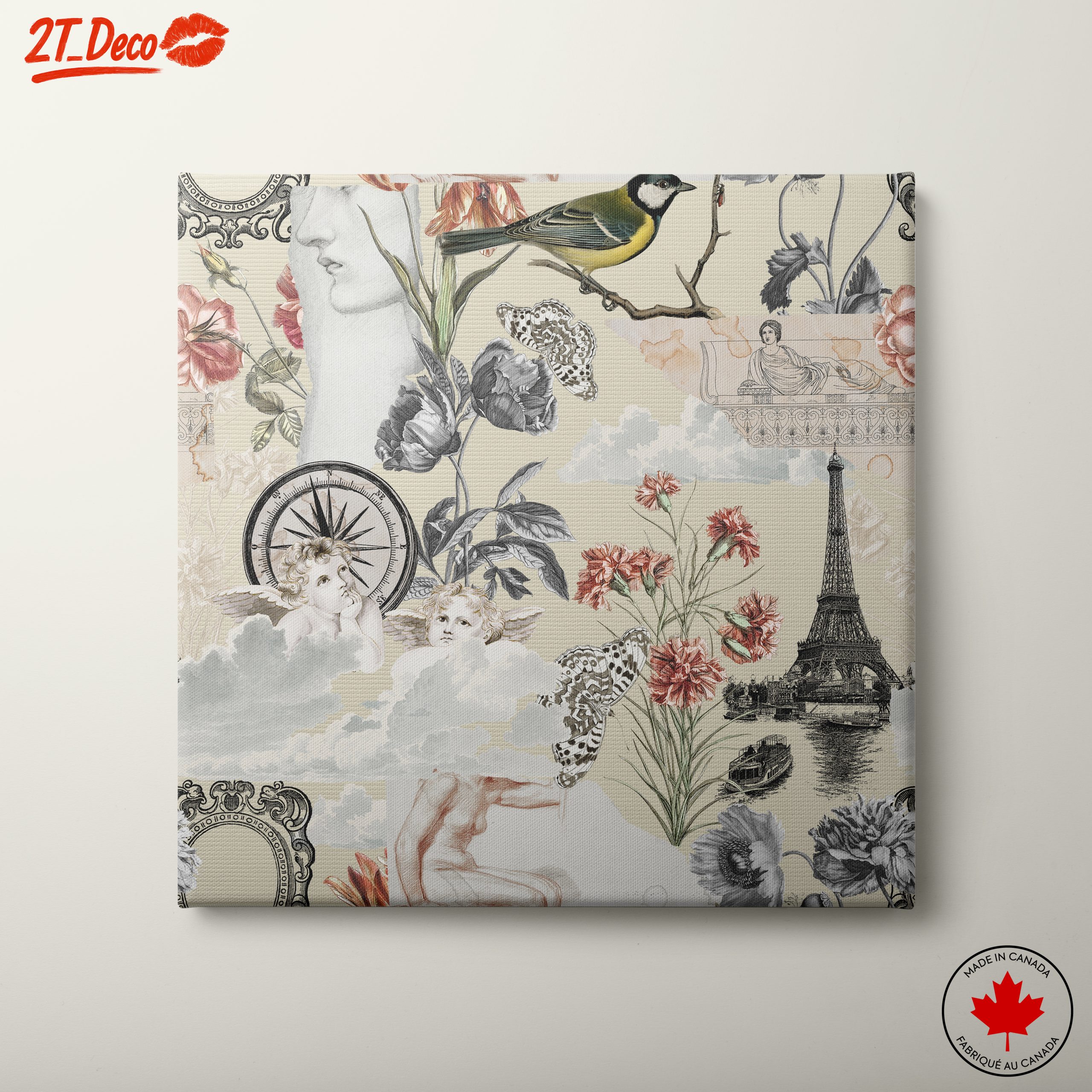 Elegant Urban Floral Composition with Historical Elements