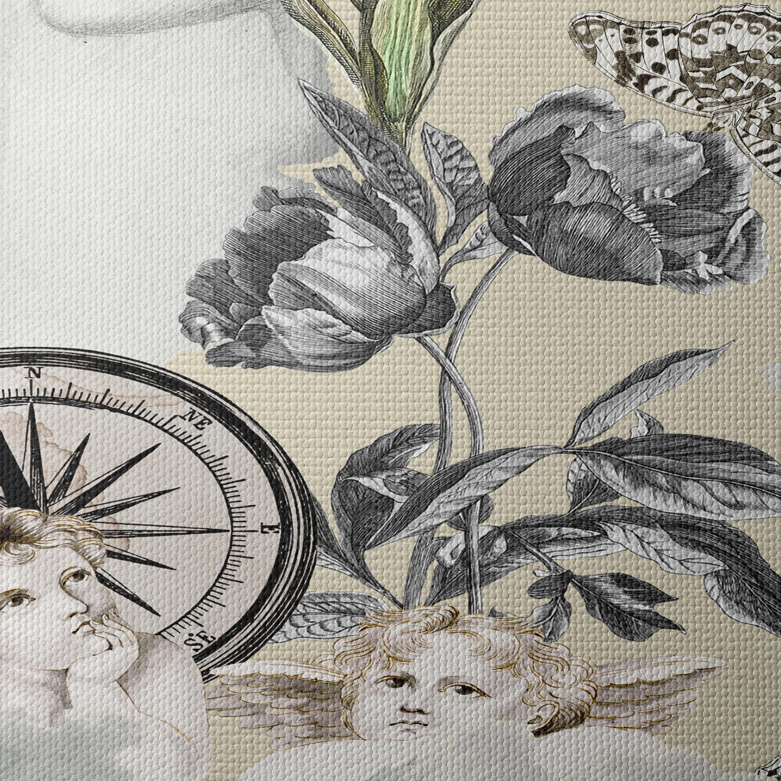 Elegant Urban Floral Composition with Historical Elements - Image 4