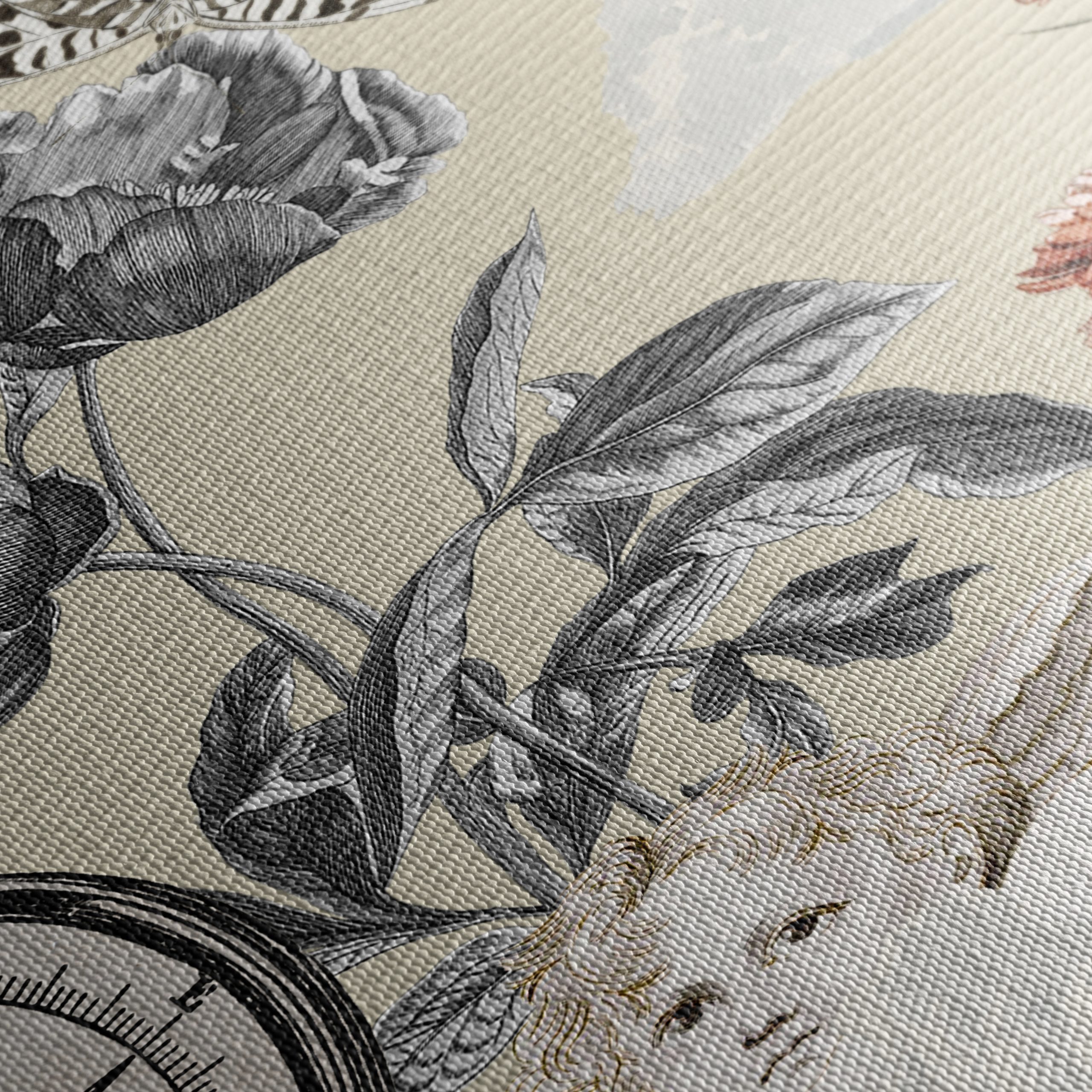 Elegant Urban Floral Composition with Historical Elements - Image 5