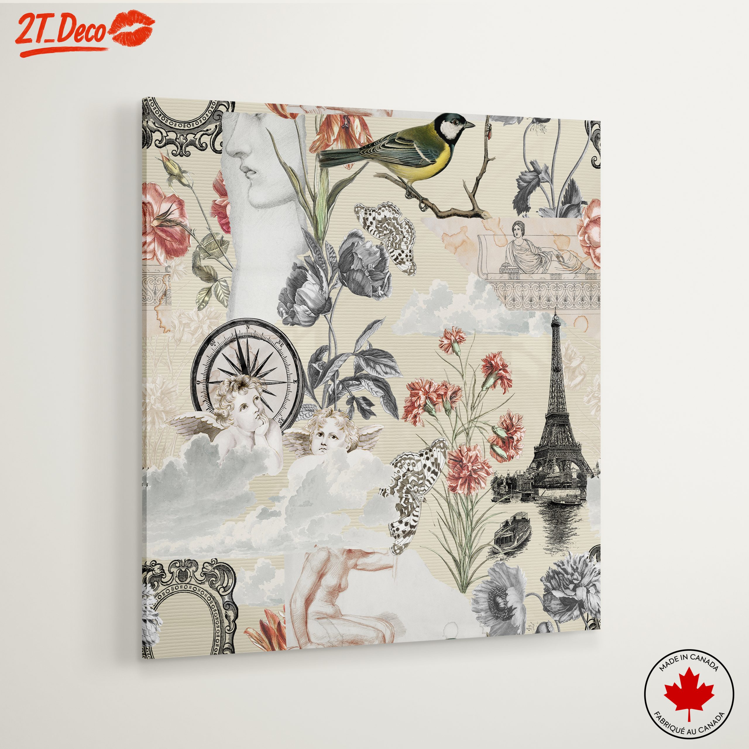 Elegant Urban Floral Composition with Historical Elements - Image 6