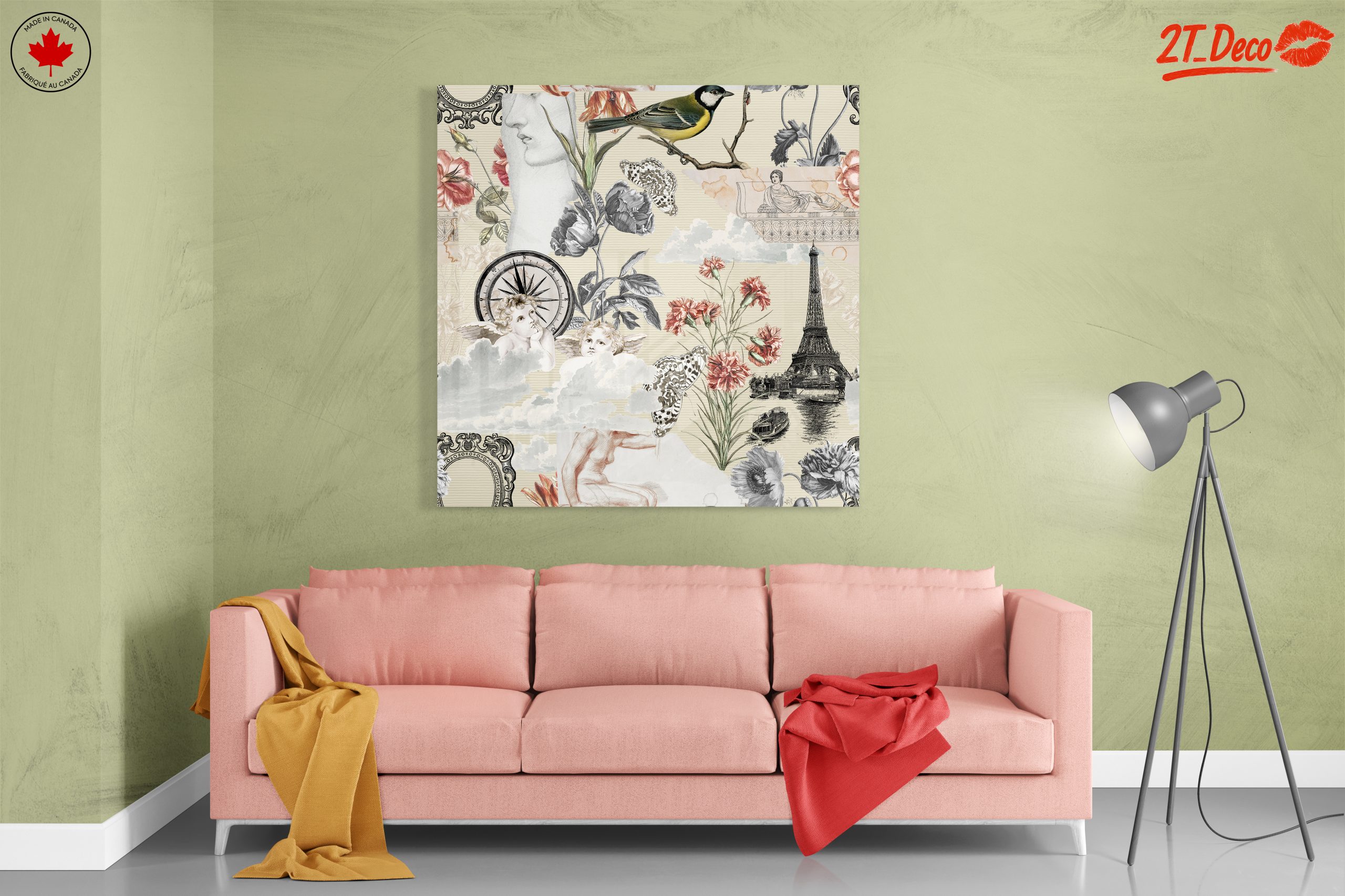 Elegant Urban Floral Composition with Historical Elements - Image 7