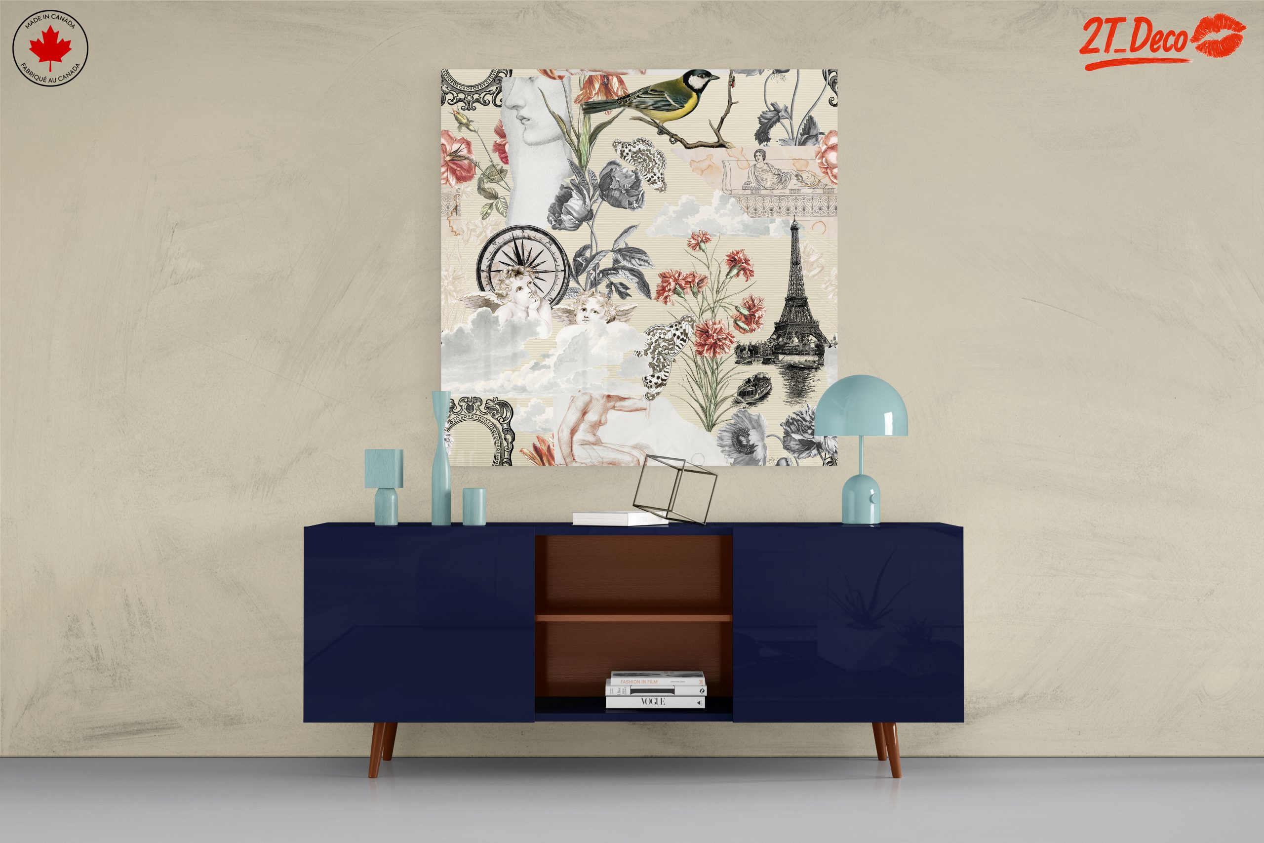 Elegant Urban Floral Composition with Historical Elements - Image 8