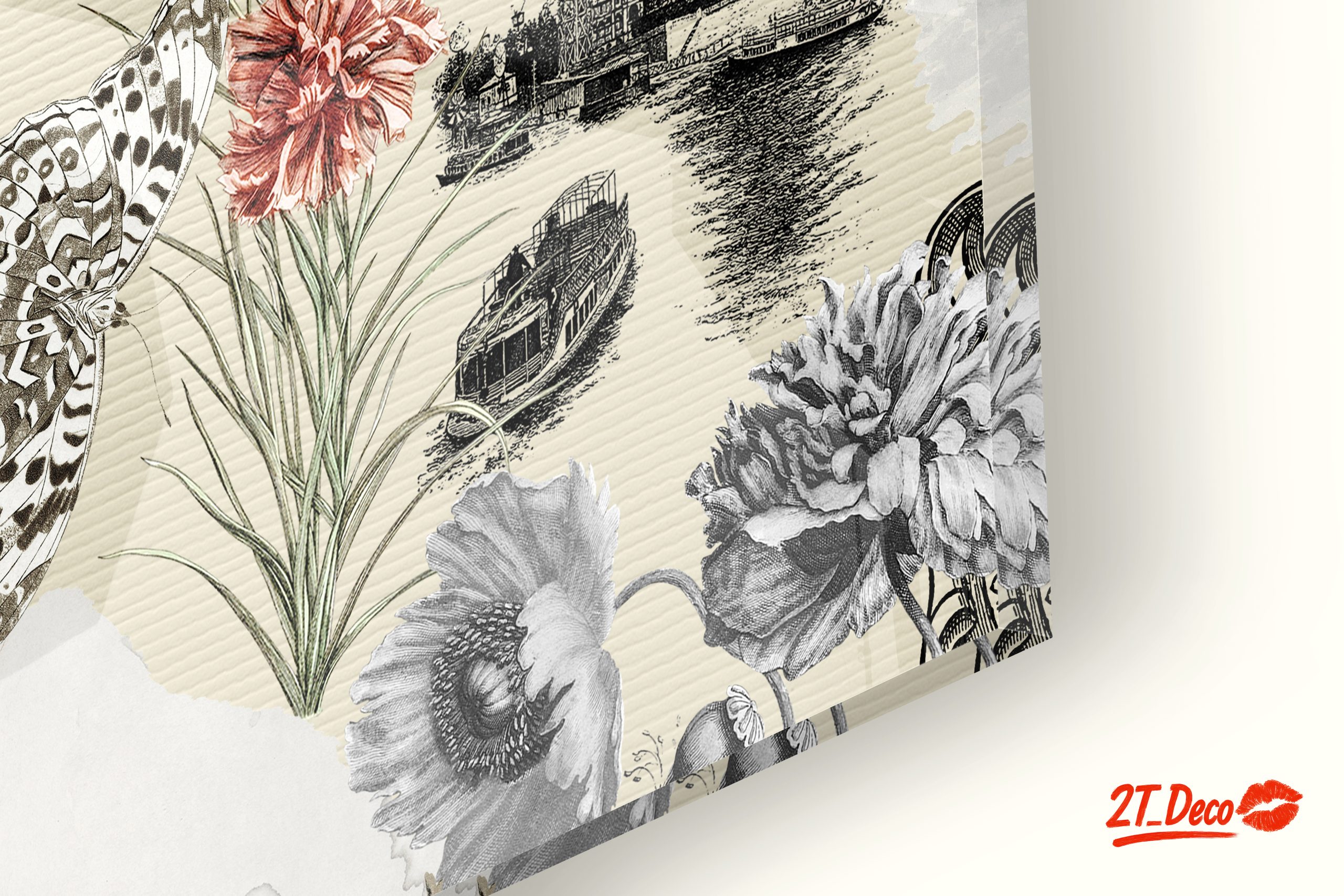 Elegant Urban Floral Composition with Historical Elements - Image 9