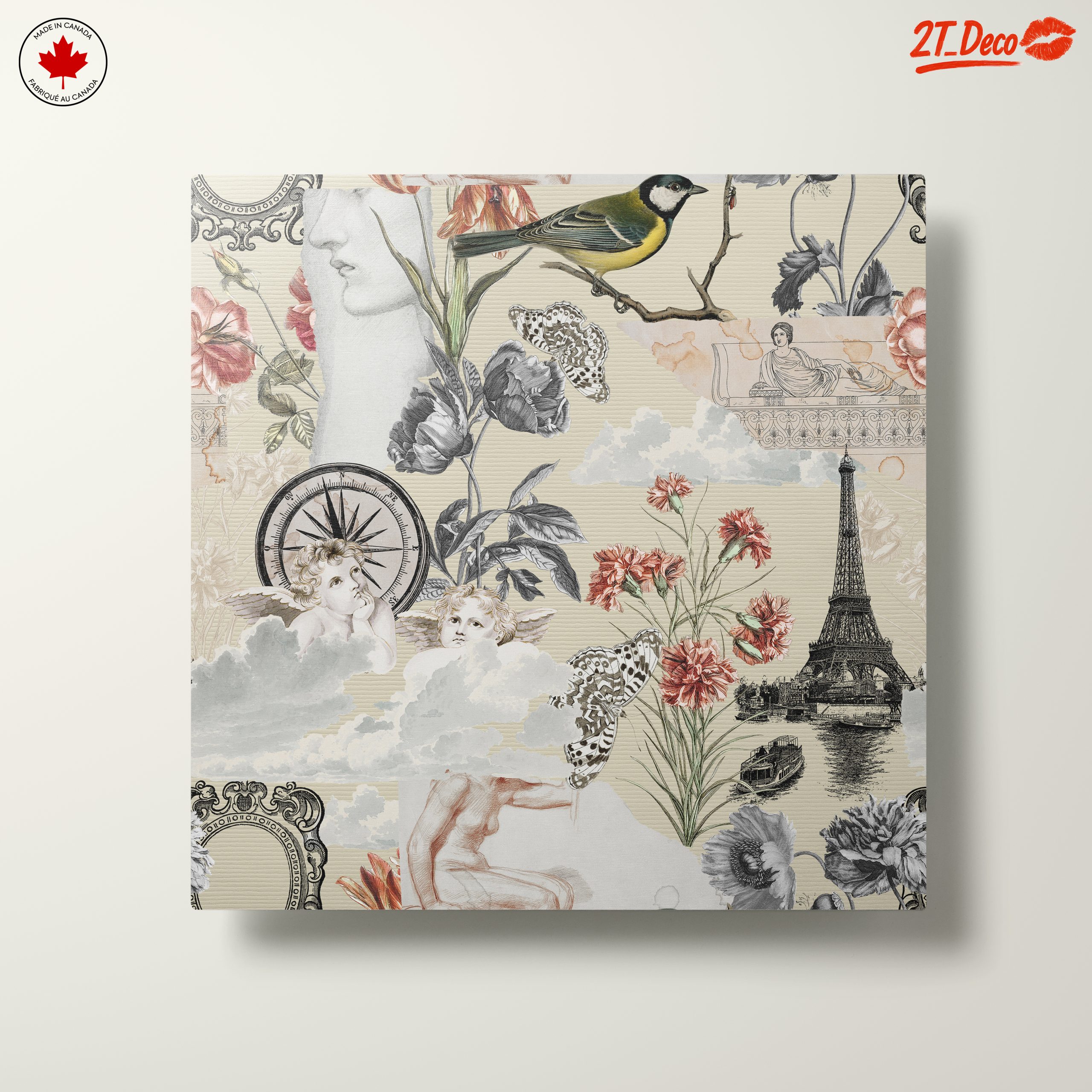 Elegant Urban Floral Composition with Historical Elements - Image 10