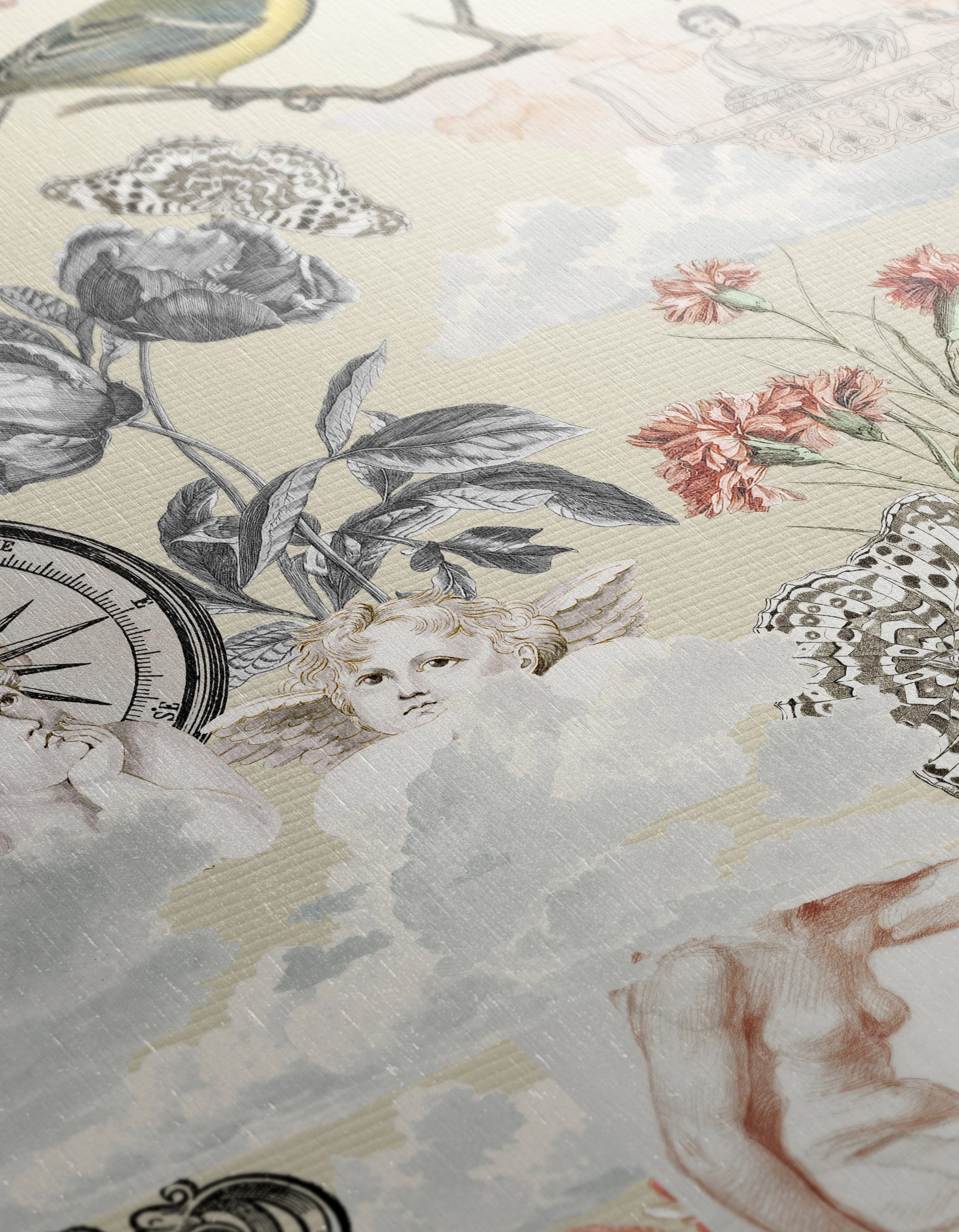 Elegant Urban Floral Composition with Historical Elements - Image 12