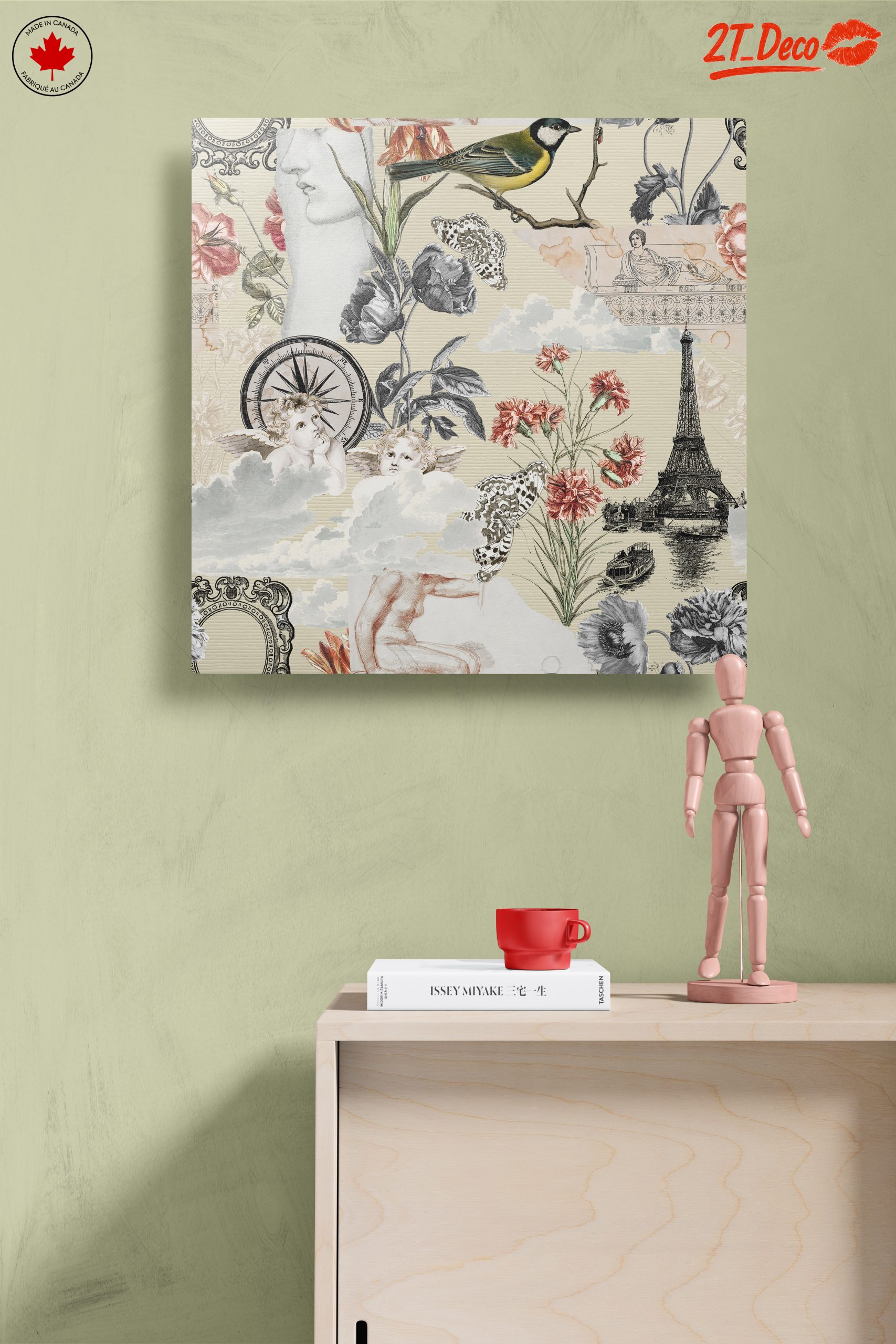 Elegant Urban Floral Composition with Historical Elements - Image 14