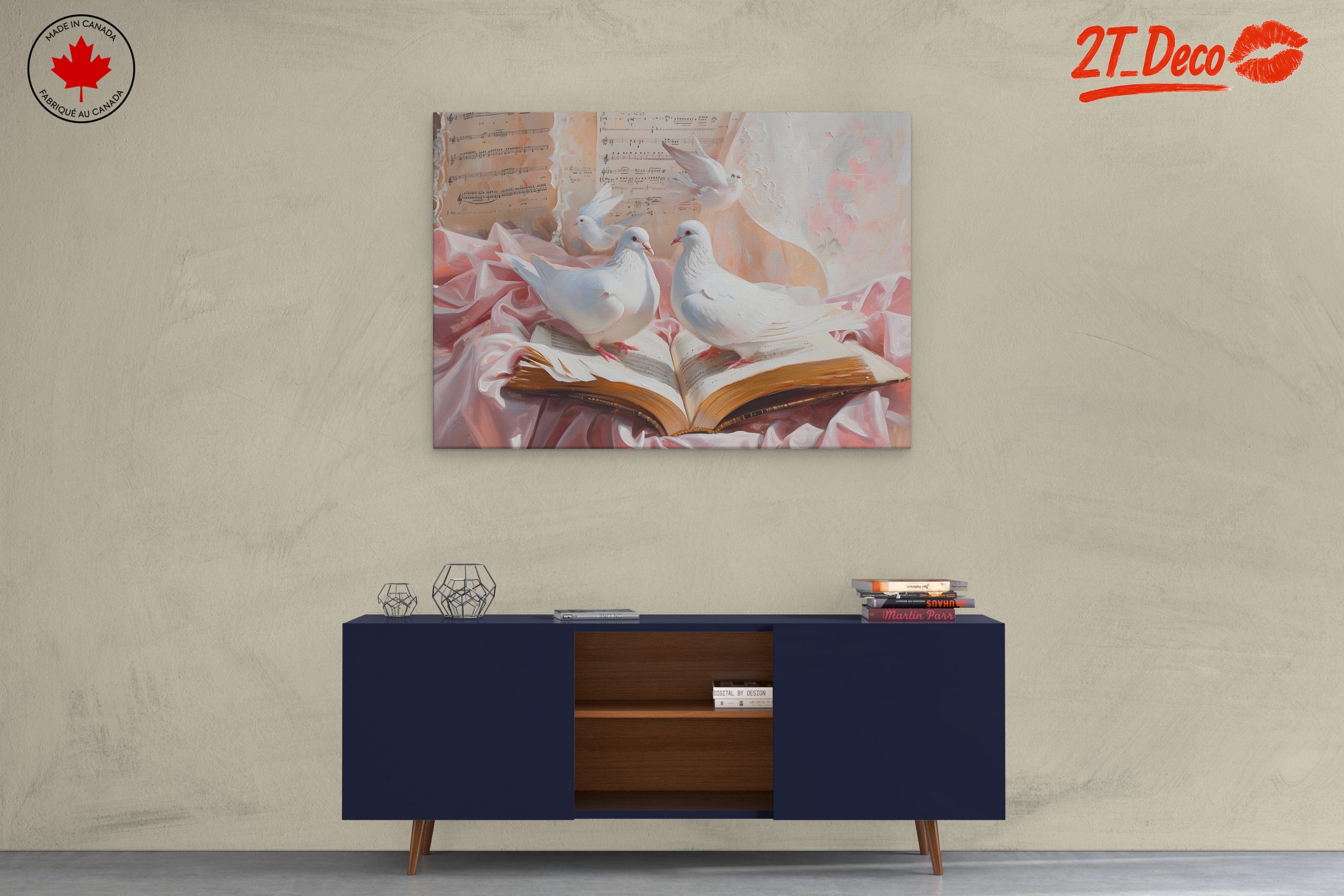 Delicate Doves on Open Book - Image 3