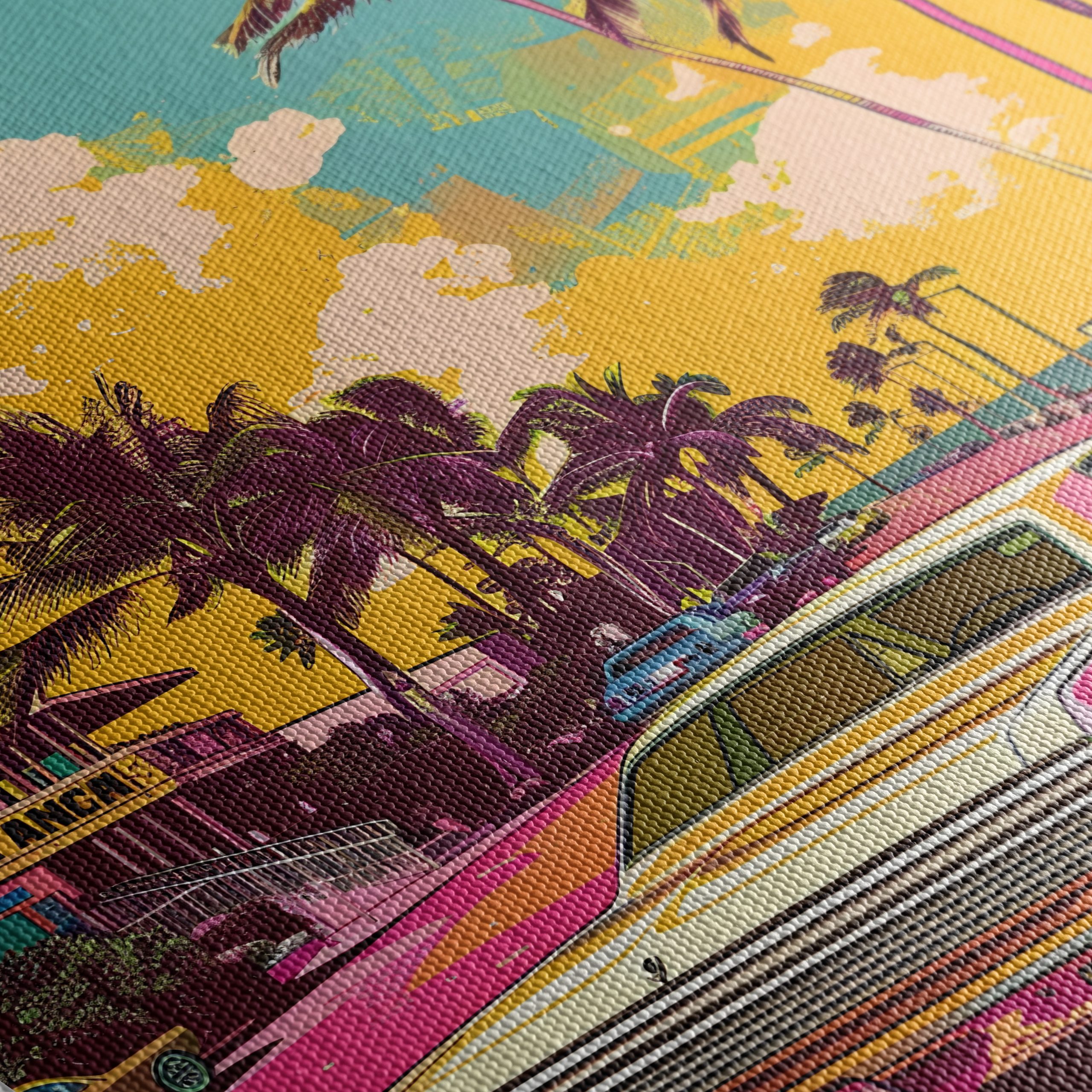 Vibrant Vintage Classic Car in Tropical Setting - Image 5