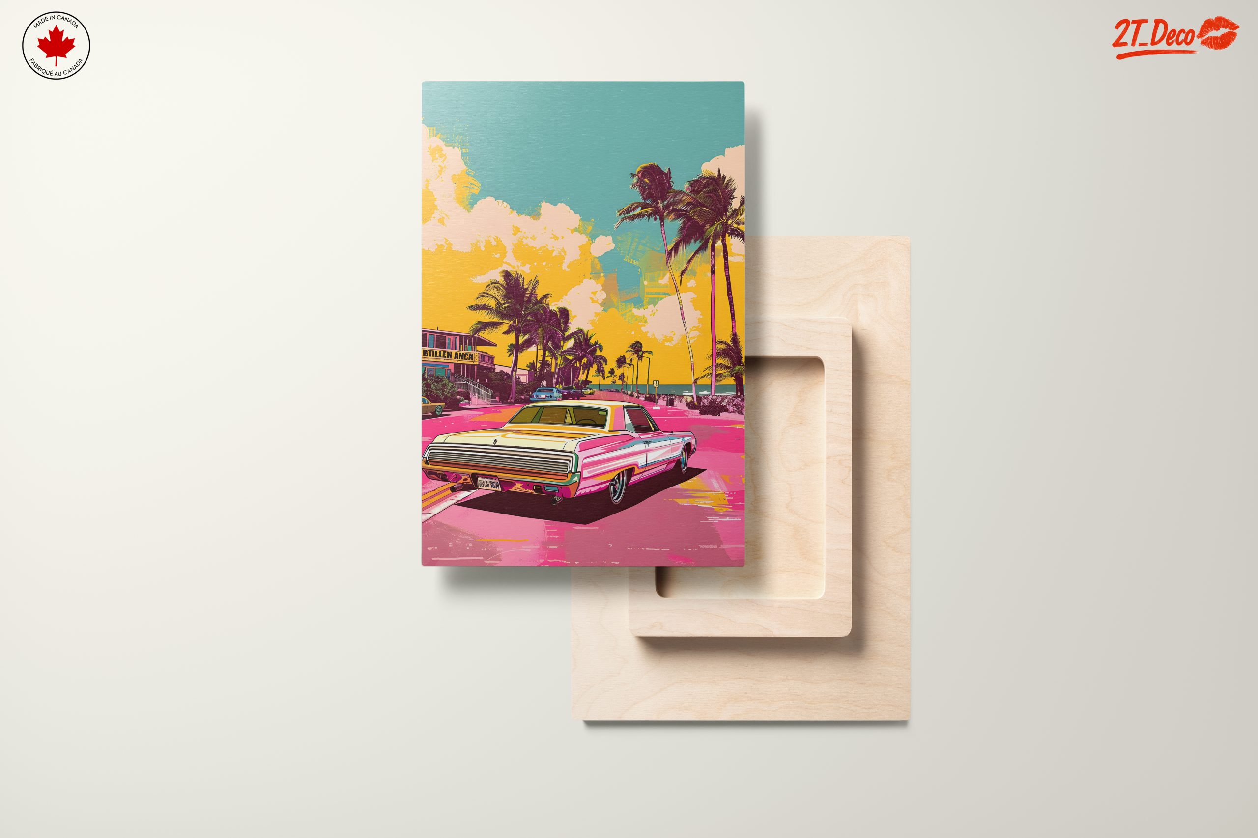 Vibrant Vintage Classic Car in Tropical Setting - Image 11