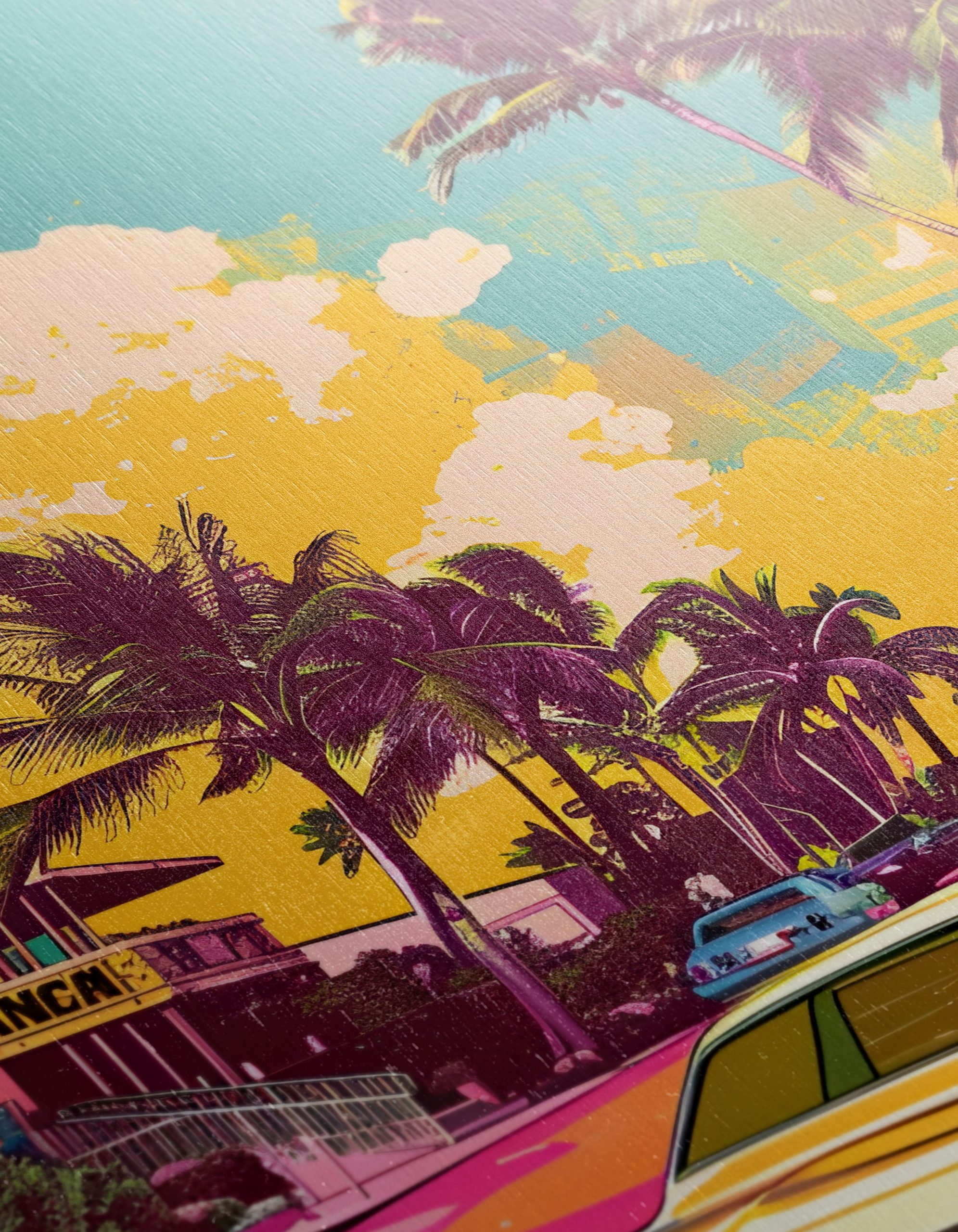 Vibrant Vintage Classic Car in Tropical Setting - Image 12