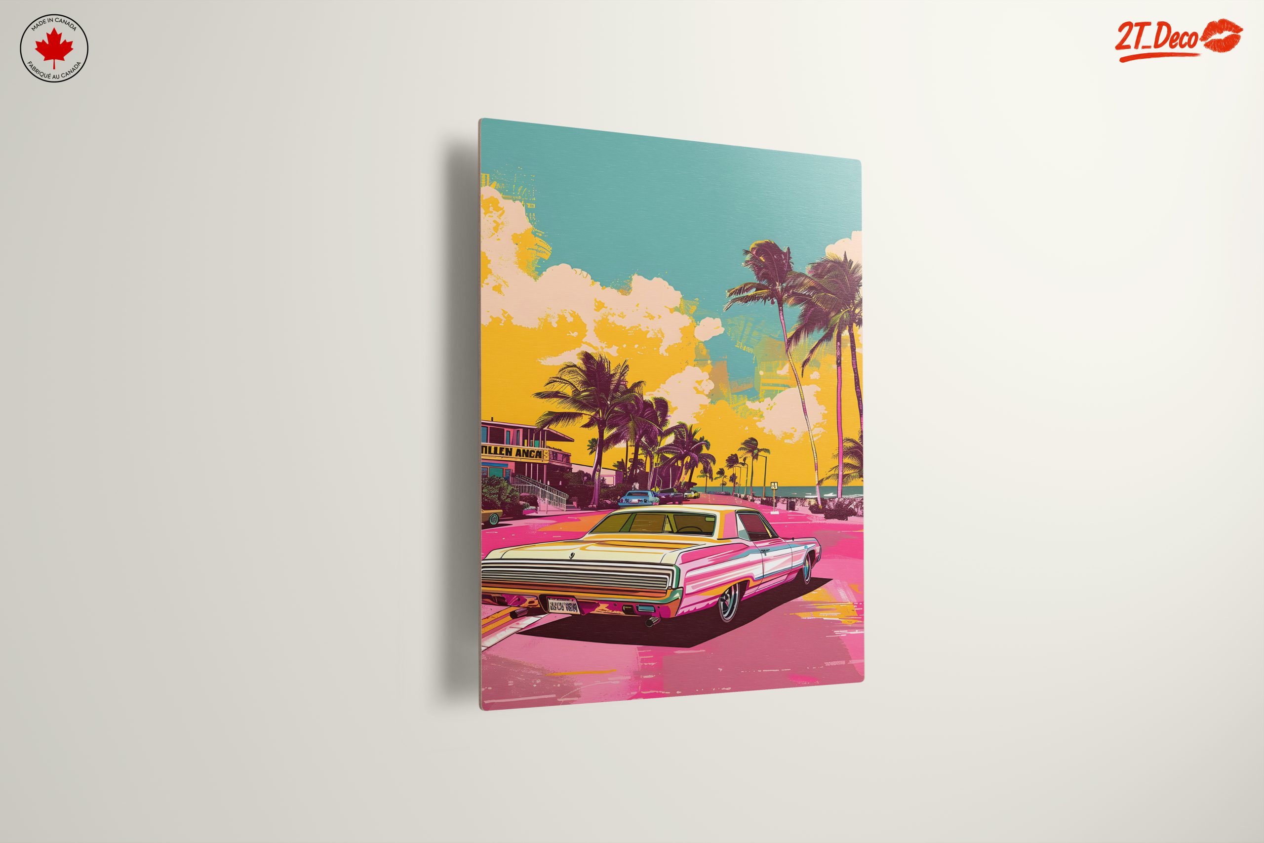 Vibrant Vintage Classic Car in Tropical Setting - Image 13