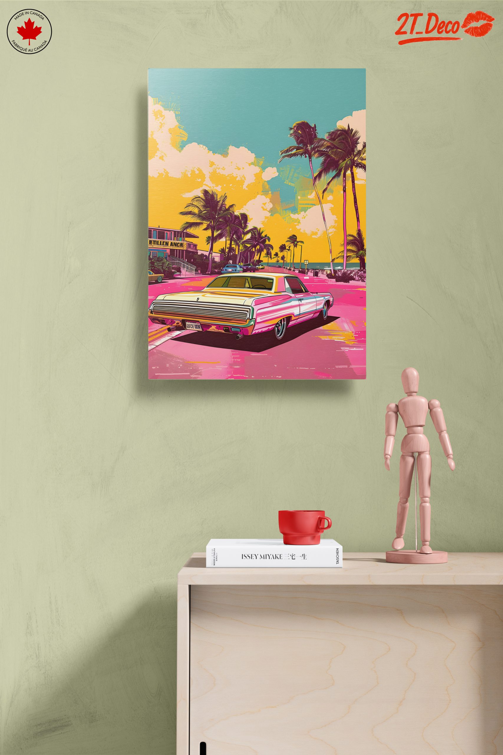 Vibrant Vintage Classic Car in Tropical Setting - Image 14
