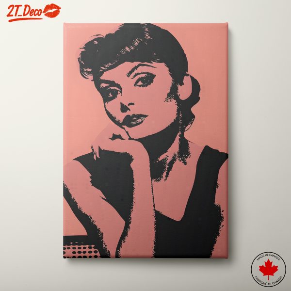 Stylized Pop Art Portrait on Pink Background