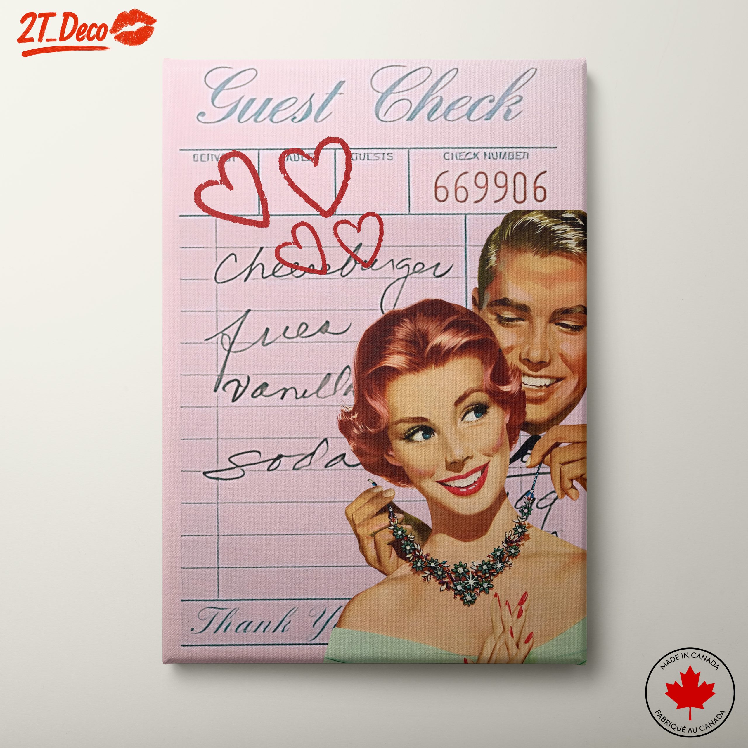 Retro Guest Check with Romantic Vibes